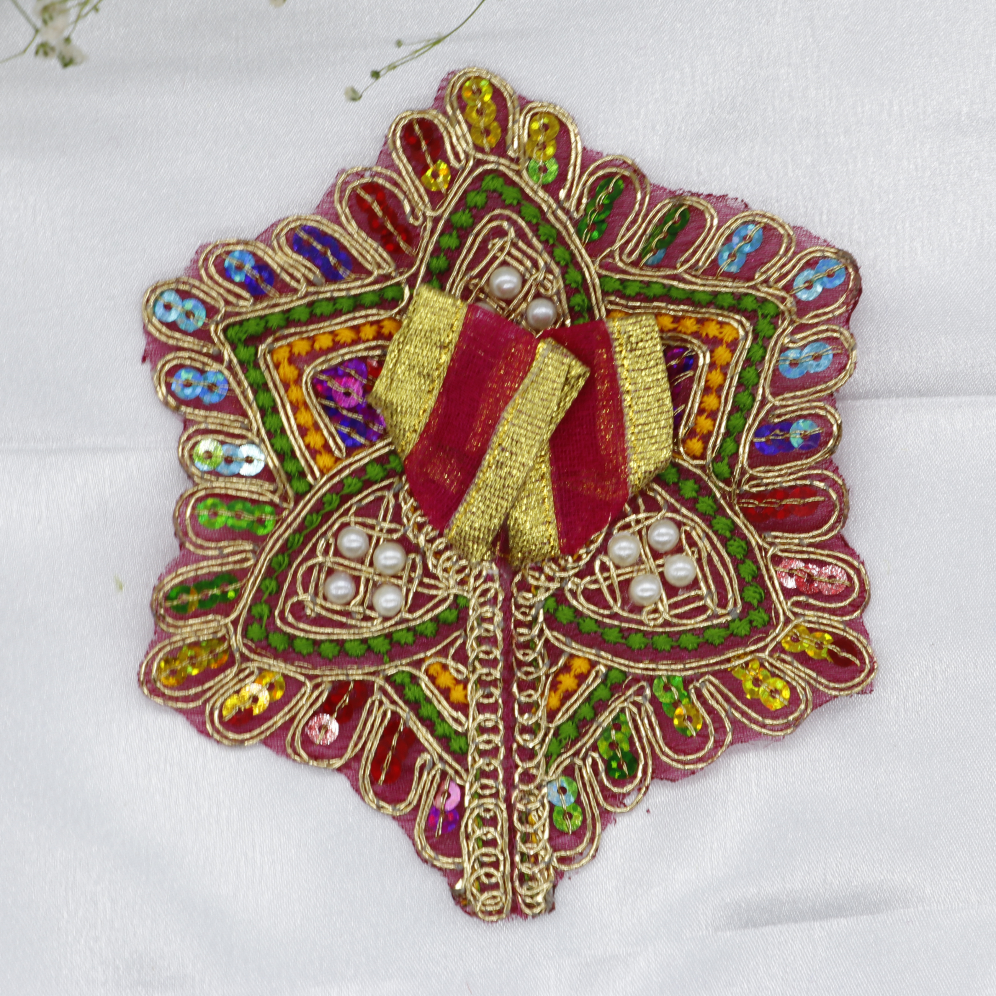 Moti Mandal Design Net Fabric Laddu Gopal Dress