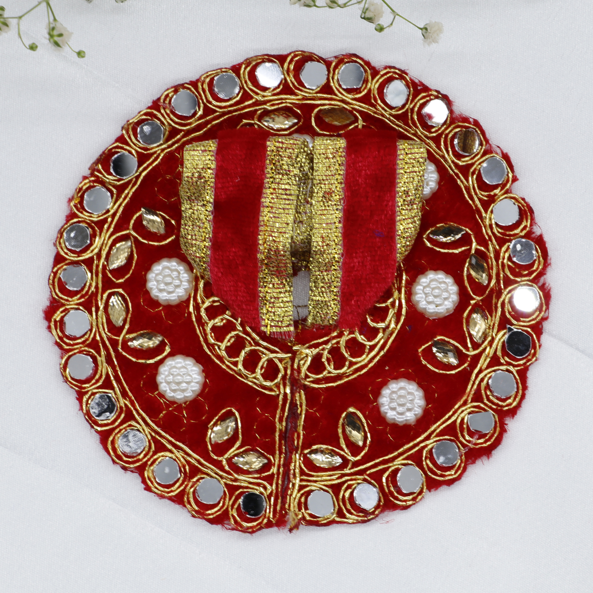 Makhmali Moti Mirror Work Laddu Gopal Dress