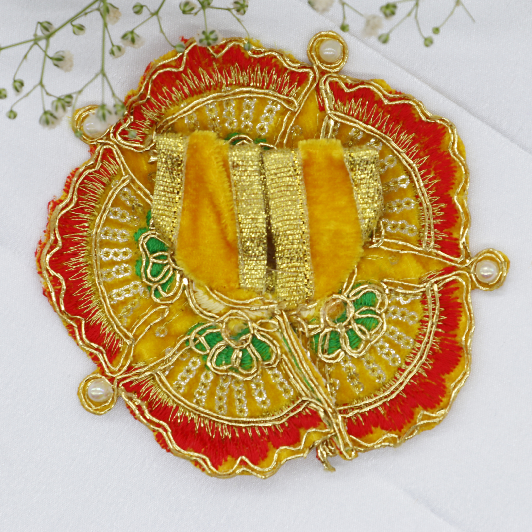 Phool Patti Zari Work Laddu Gopal Dress