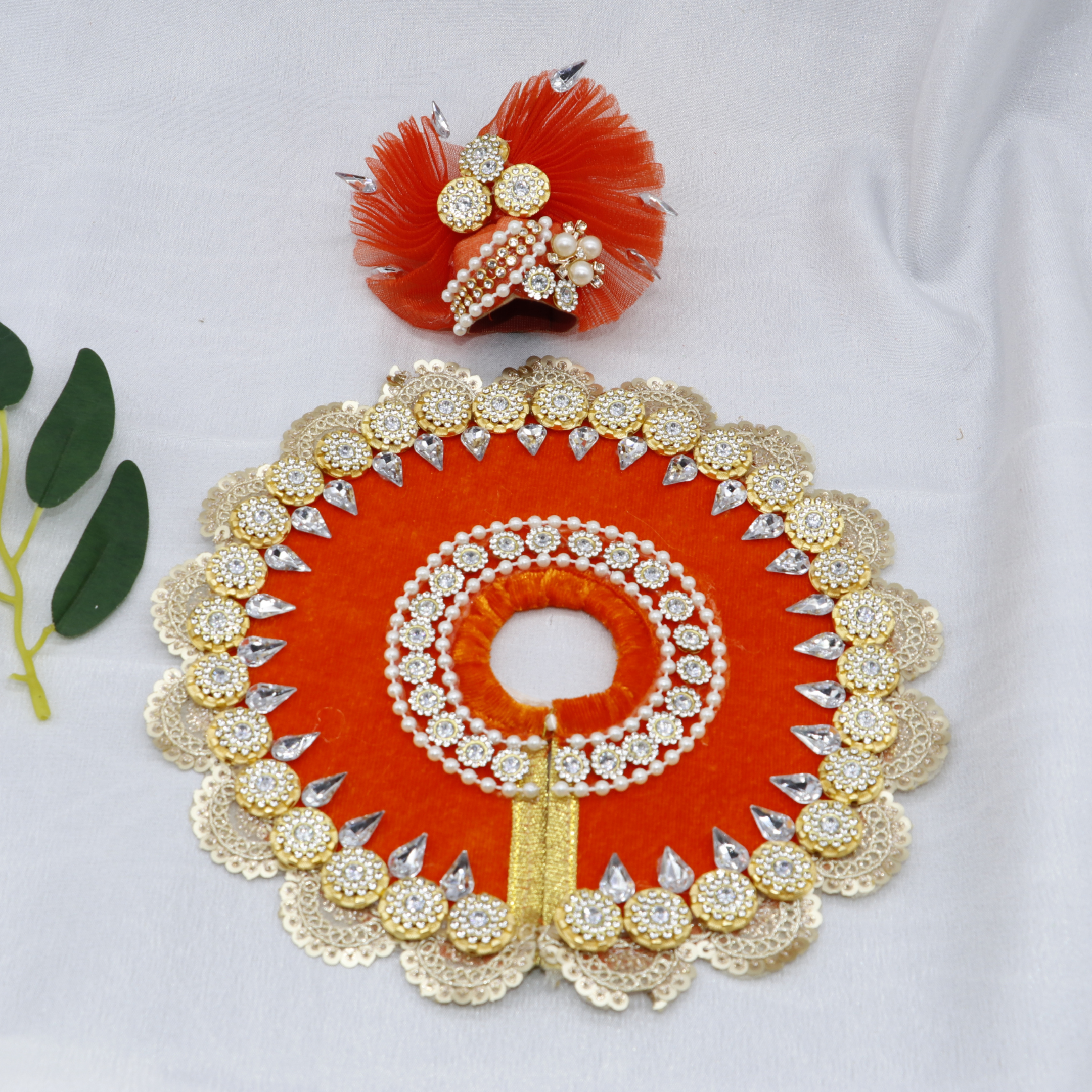 Stone Work Laddu Gopal Dress With Mukut