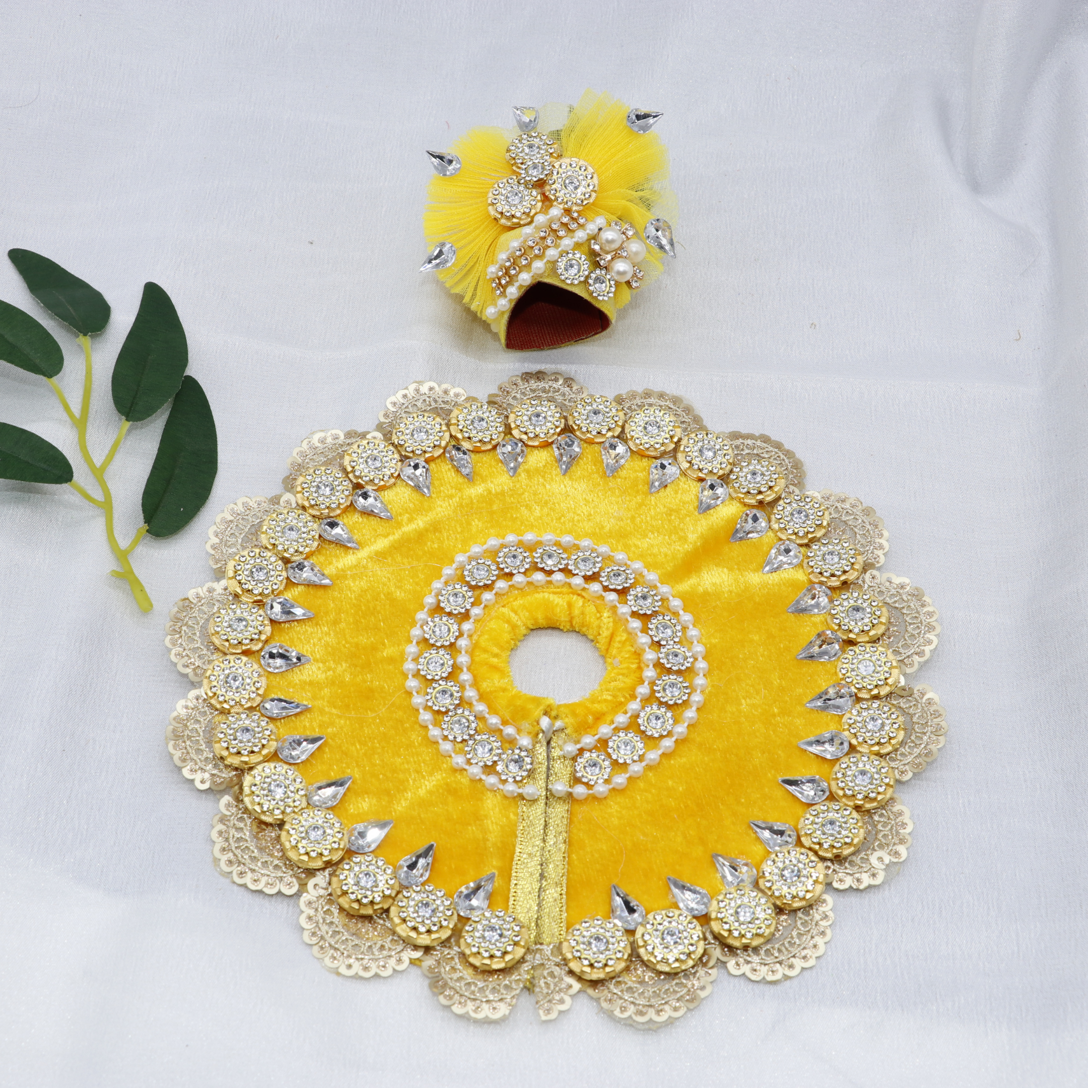 Stone Work Laddu Gopal Dress With Mukut