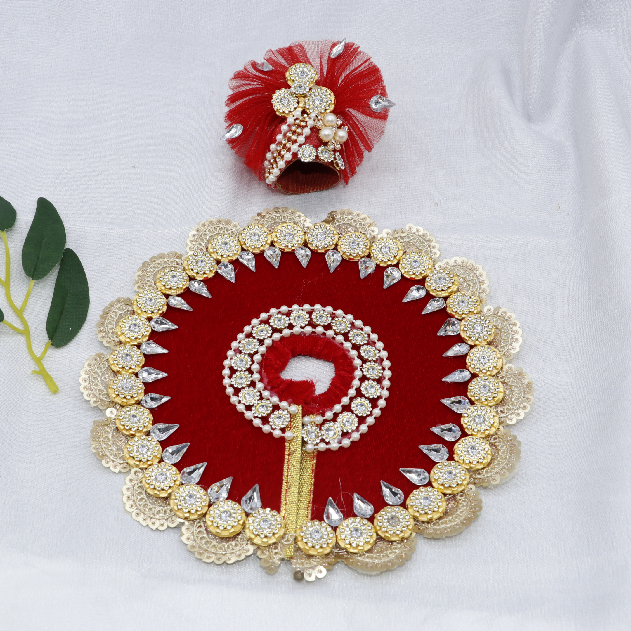 Stone Work Laddu Gopal Dress With Mukut