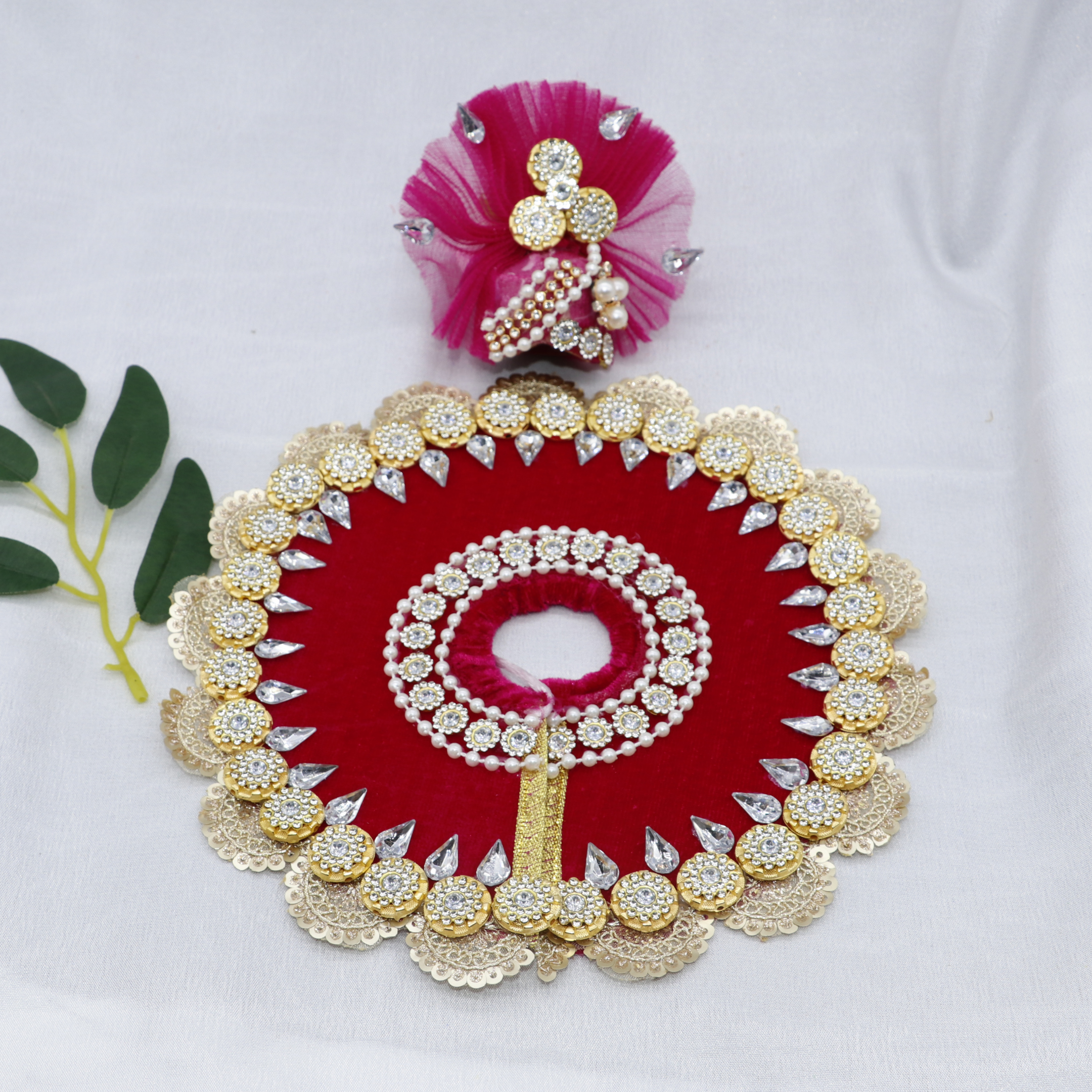 Stone Work Laddu Gopal Dress With Mukut