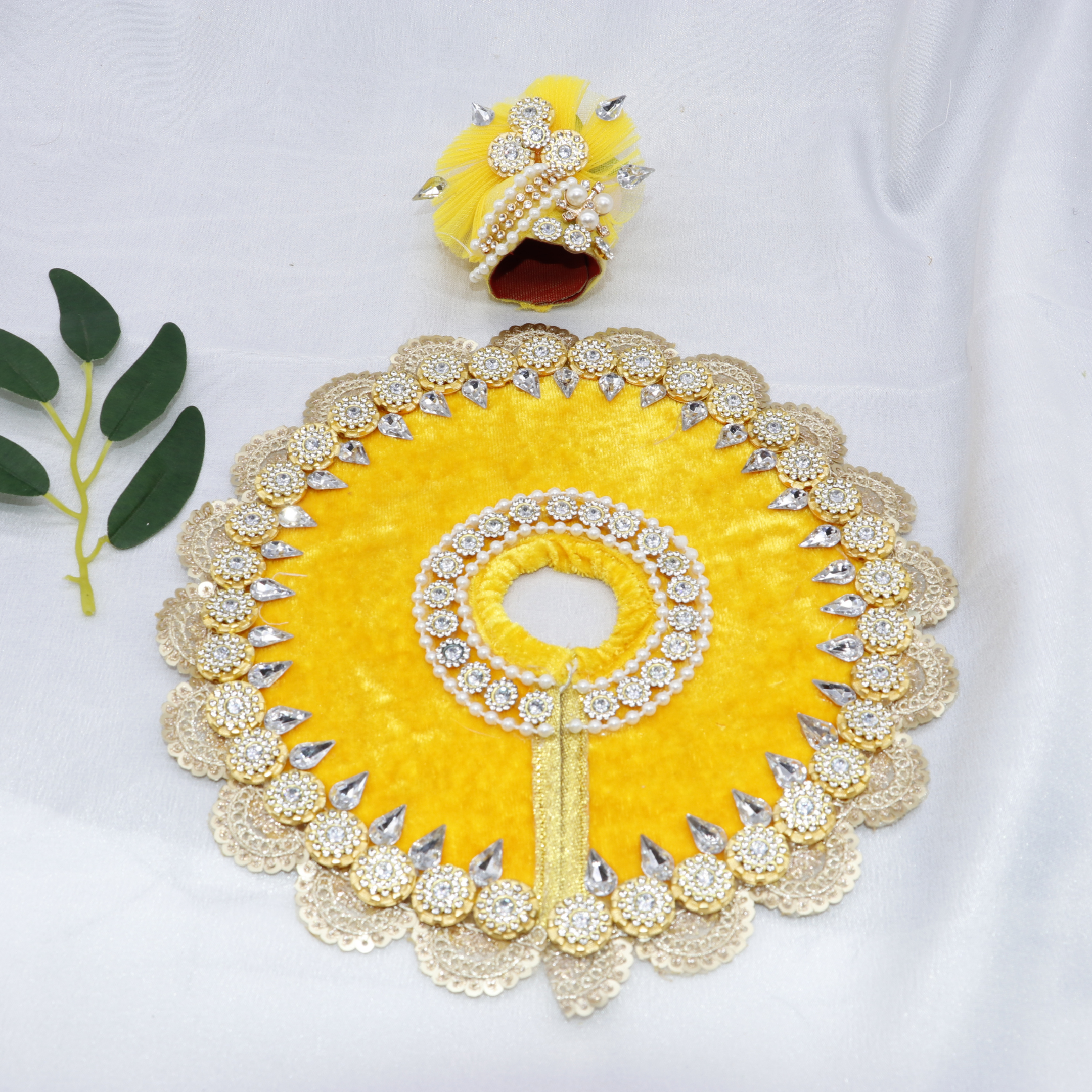 Stone Work Laddu Gopal Dress With Mukut