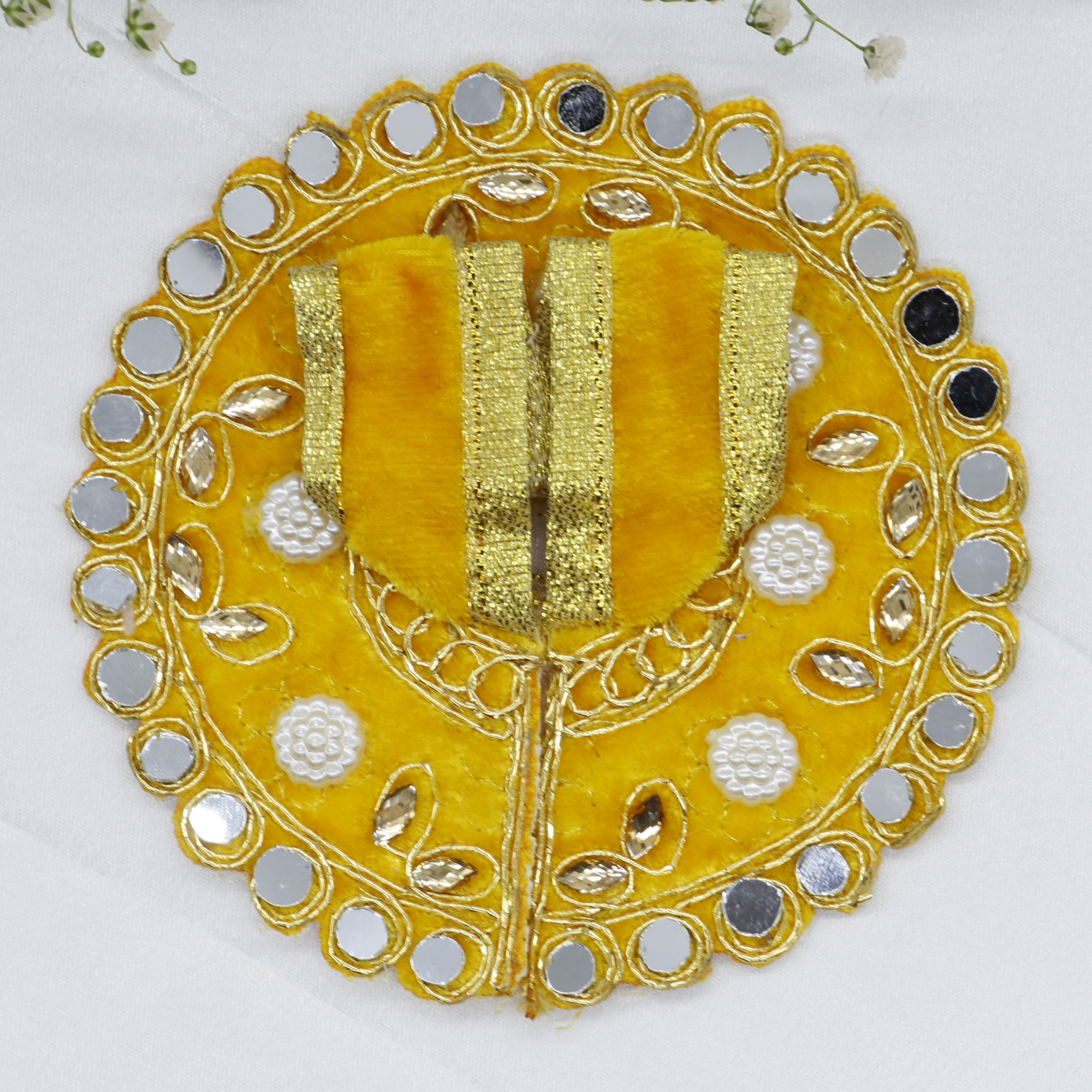 Makhmali Moti Mirror Work Laddu Gopal Dress