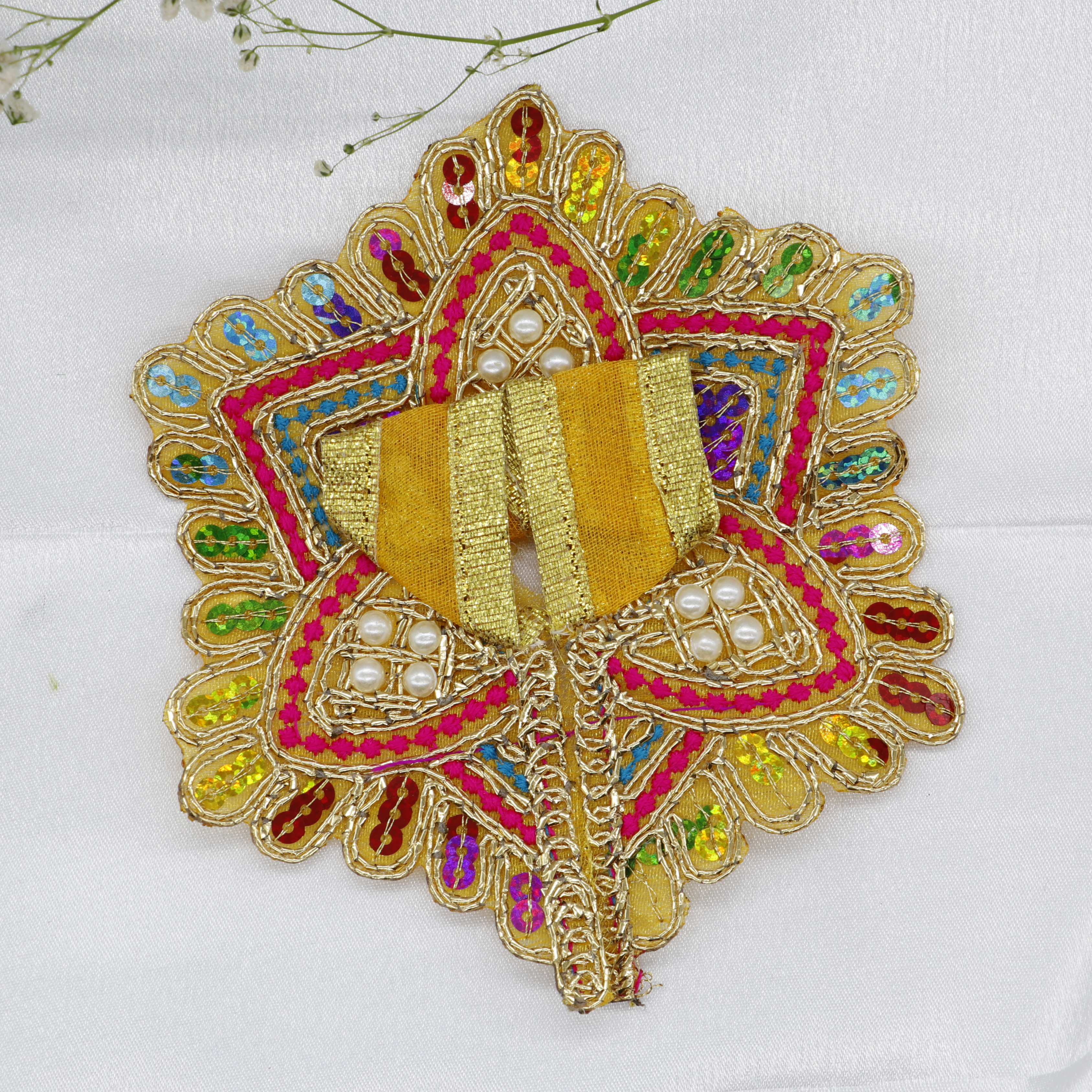 Moti Mandal Design Net Fabric Laddu Gopal Dress