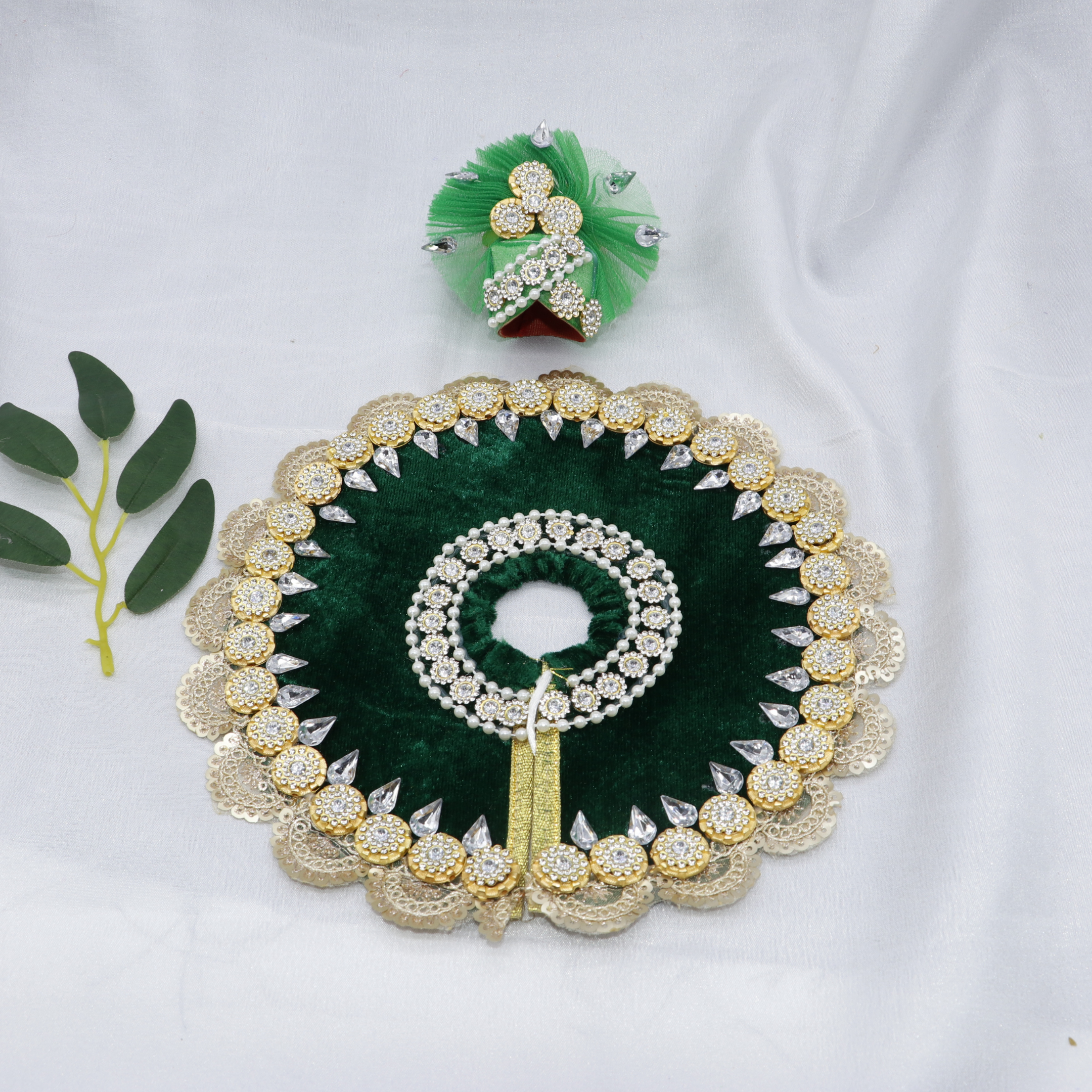 Stone Work Laddu Gopal Dress With Mukut