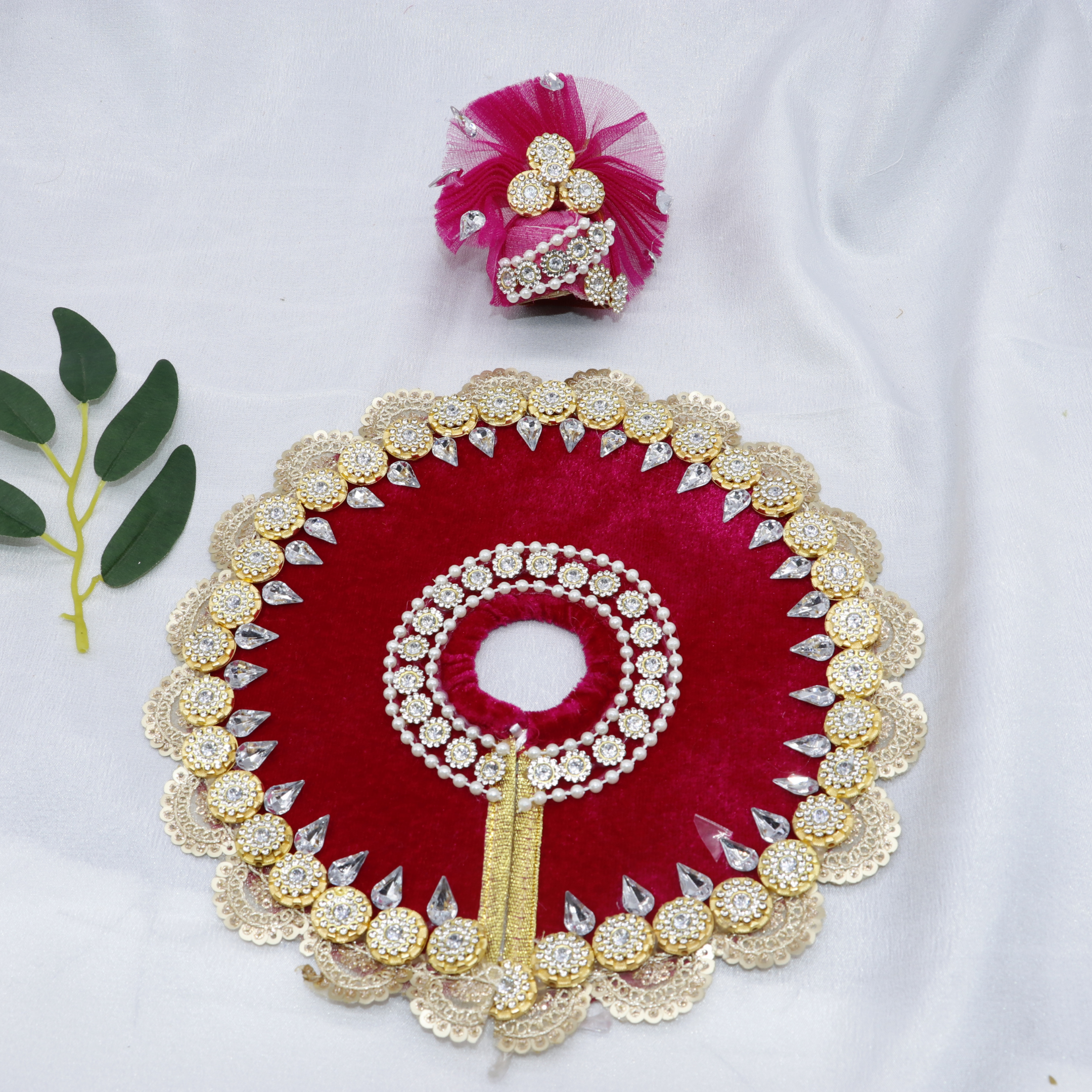 Stone Work Laddu Gopal Dress With Mukut