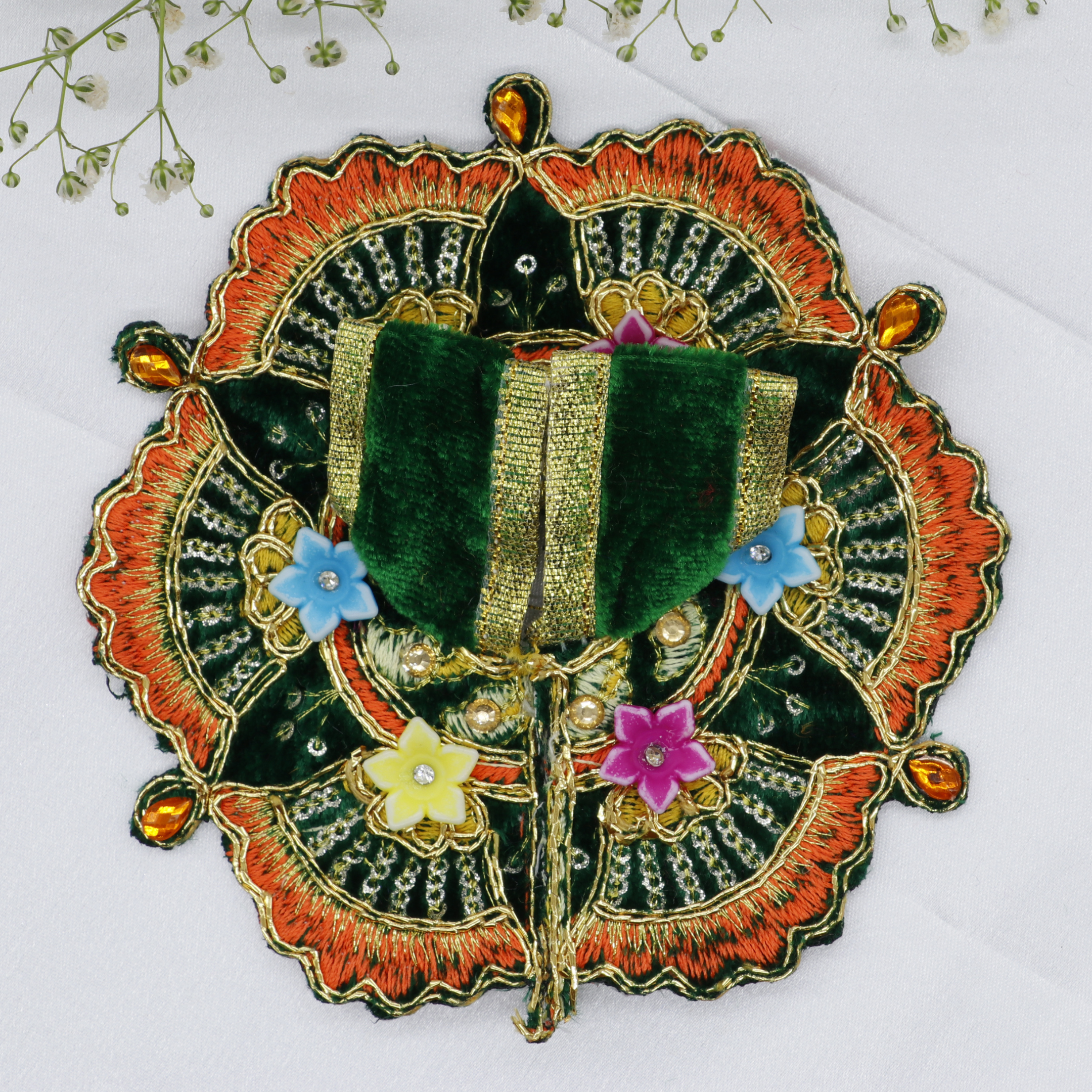 Phool Patti Zari Work Laddu Gopal Dress