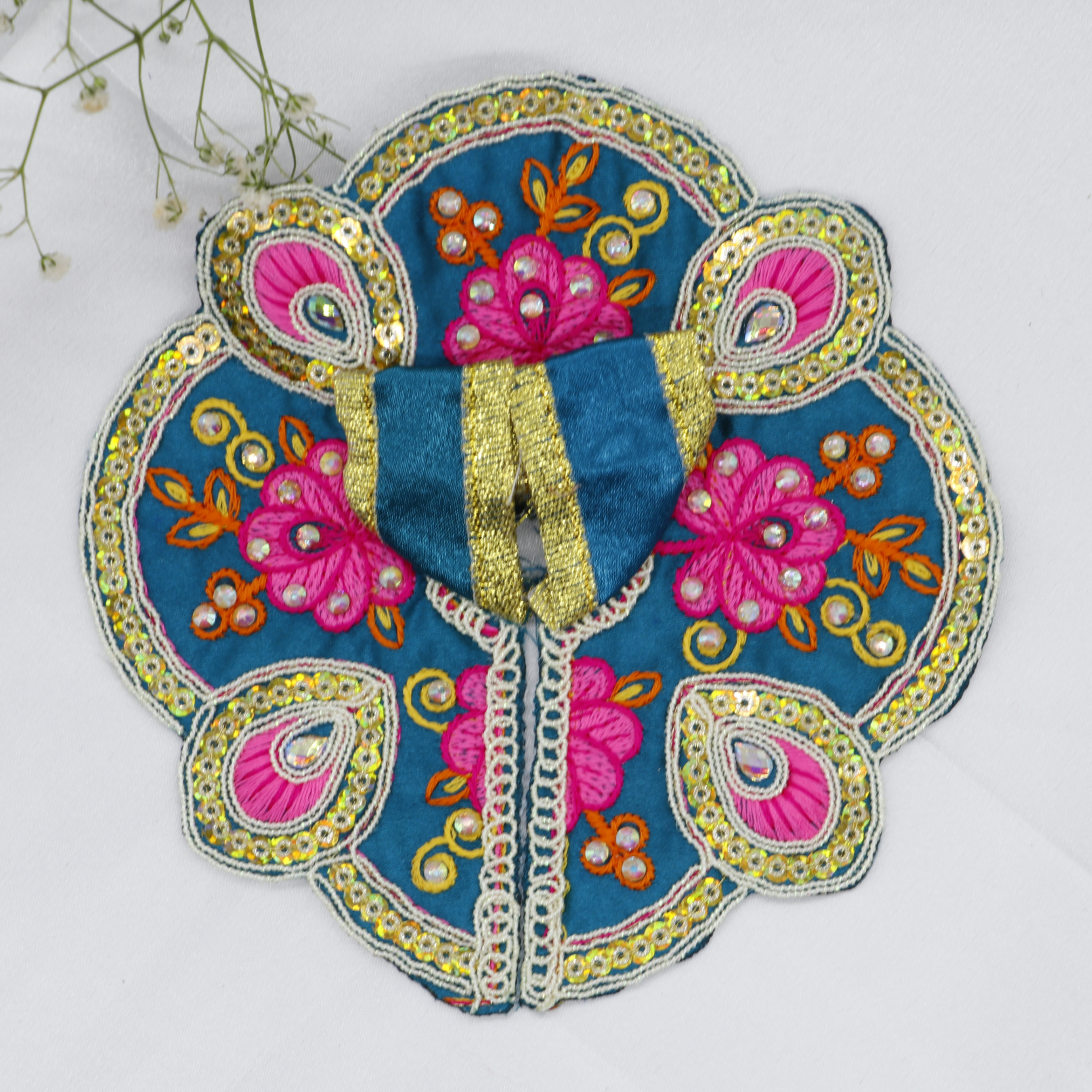 Mayur Rangat Embroidery Laddu Gopal Dress