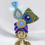 Makhmali Zari And Diamond Work Laddu Gopal Mukut