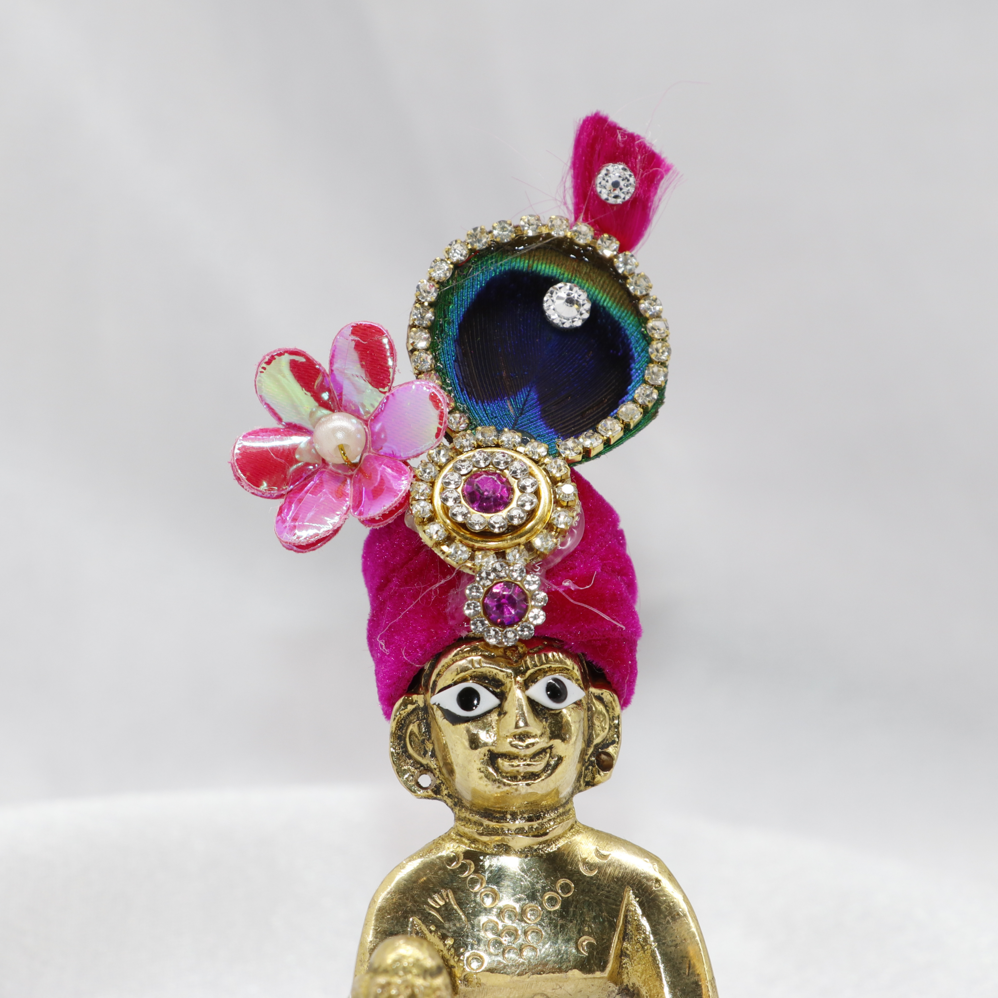 Makhmali Pushp Work Laddu Gopal Mukut