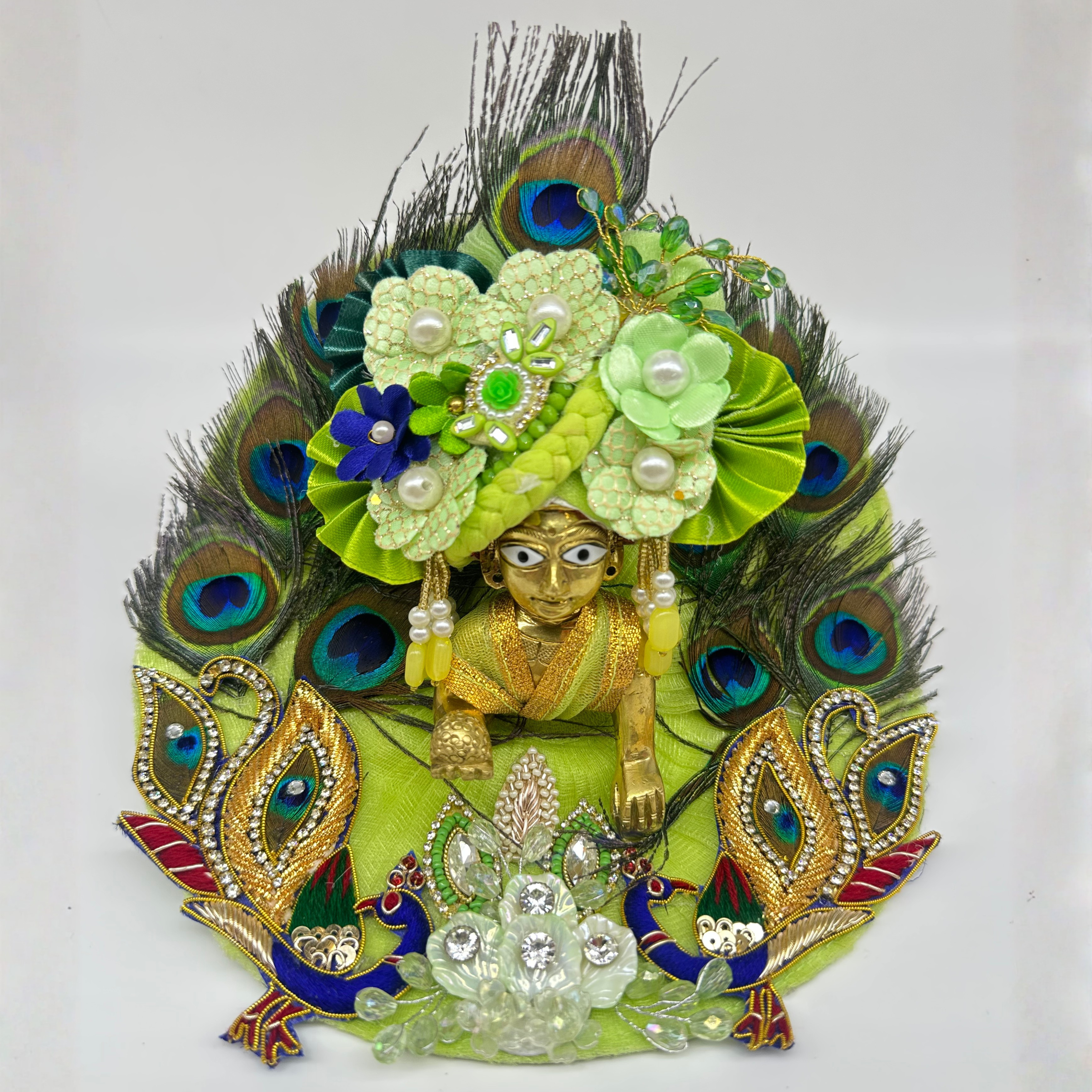 Vraj Shringar Dress With Mukut For Laddu Gopal