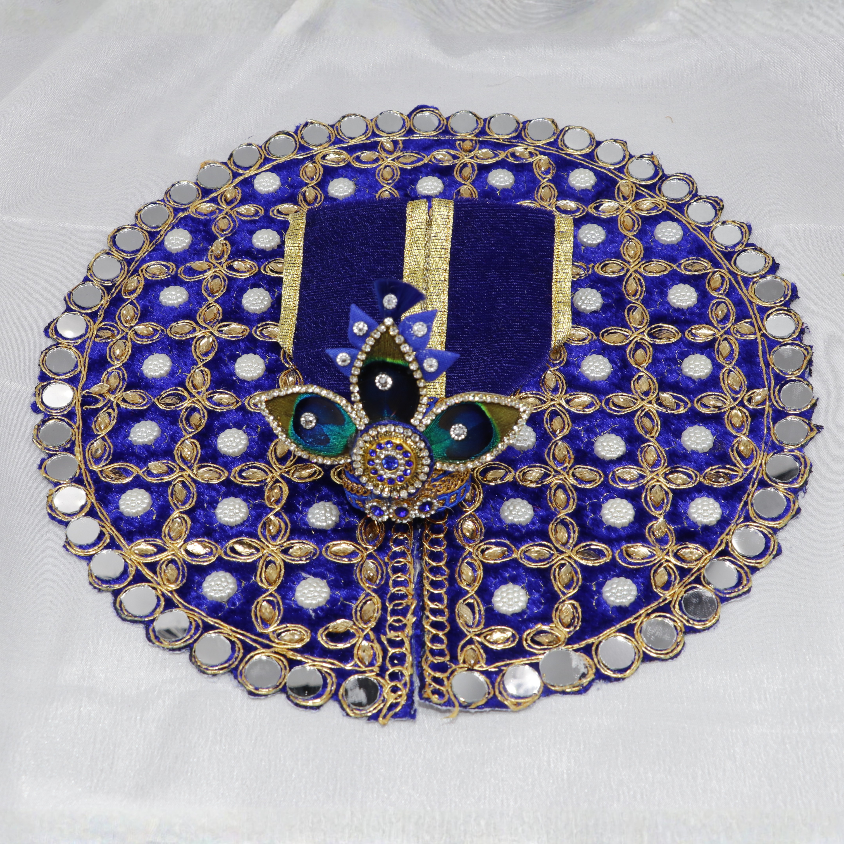 Redham Makhamali Moti Laddu Gopal Dress with Mukut