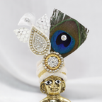 Makhmali Zari And Diamond Work Laddu Gopal Mukut