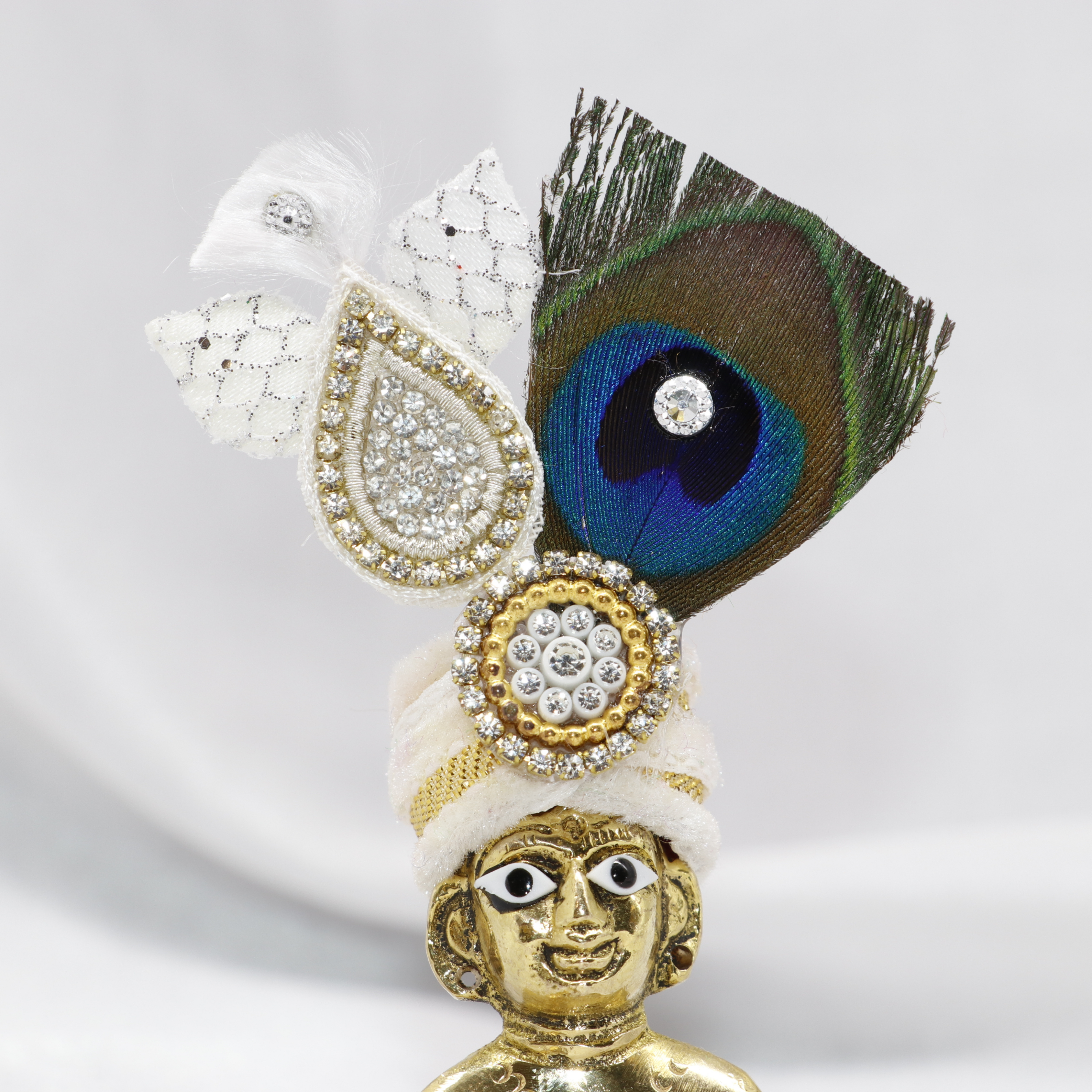 Makhmali Zari And Diamond Work Laddu Gopal Mukut