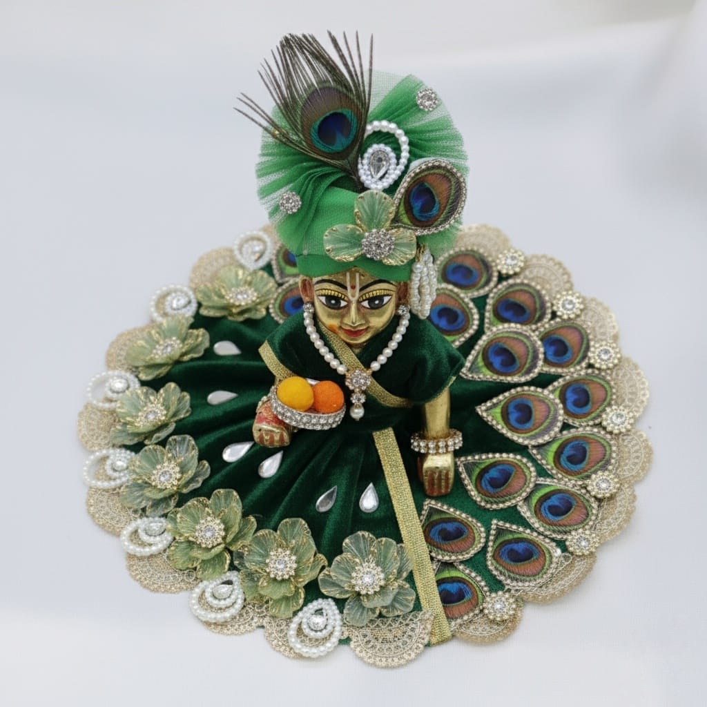 Pankh Mandal Laddu Gopal Dress With Mukut