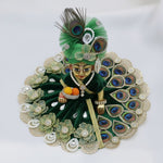 મુકુટ સાથે પંખ મંડળ લાડુ ગોપાલ ડ્રેસ - મિક્સ કલર / 7 નો પેક