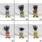 Ekaki Mayura Laddu Gopal Mukut -Mix Color / Pack of 24