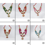 લાડુ ગોપાલ માટે ઝરી મોતી માલા - મિક્સ કલર / ૧૨ નો પેક