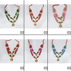 લાડુ ગોપાલ માટે ઝરી મોતી માલા - મિક્સ કલર / ૧૨ નો પેક