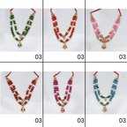 લાડુ ગોપાલ માટે ઝરી મોતી માલા - મિક્સ કલર / ૧૨ નો પેક