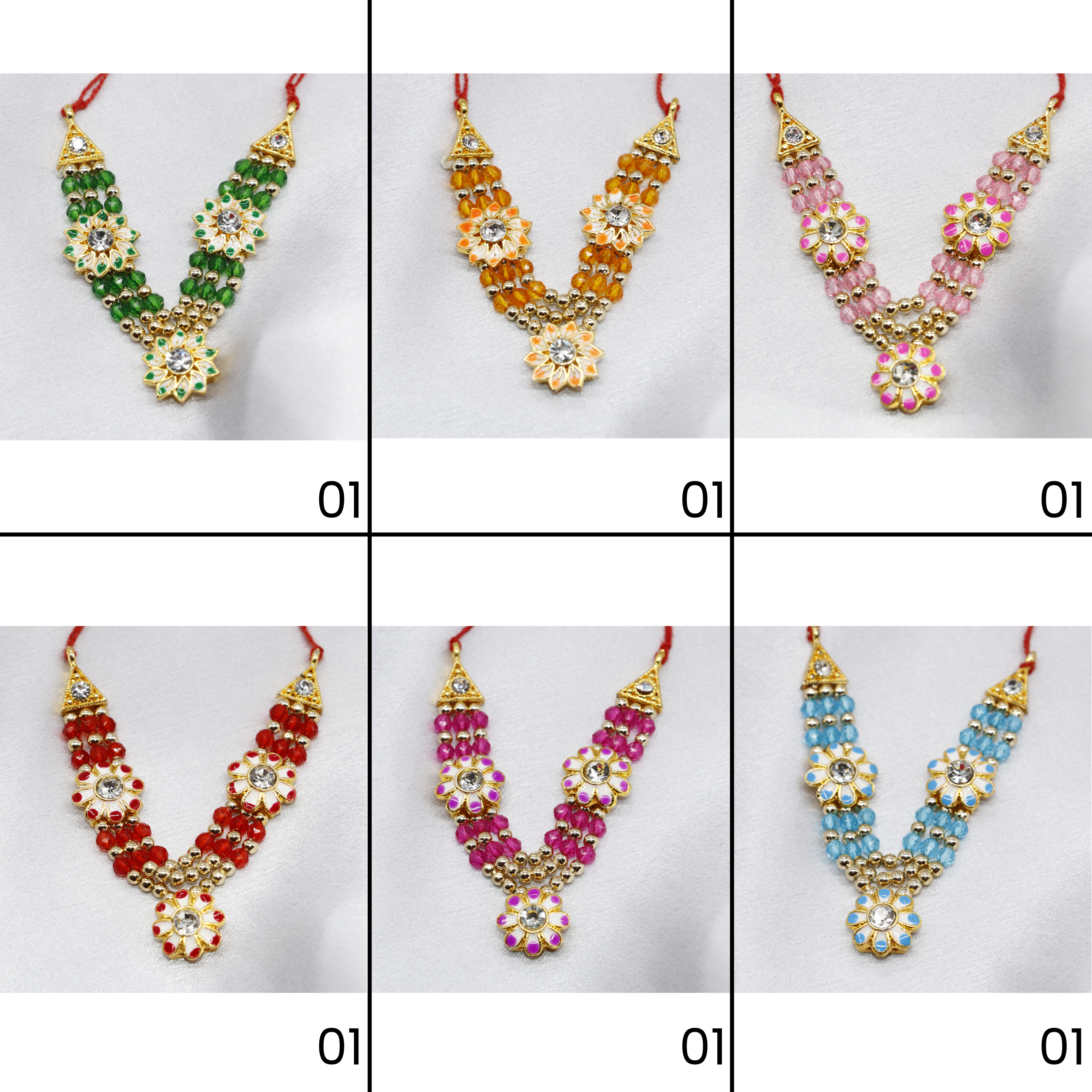 લાડુ ગોપાલ માટે પુષ્પ માલા - મિક્સ કલર / 12 નો પેક