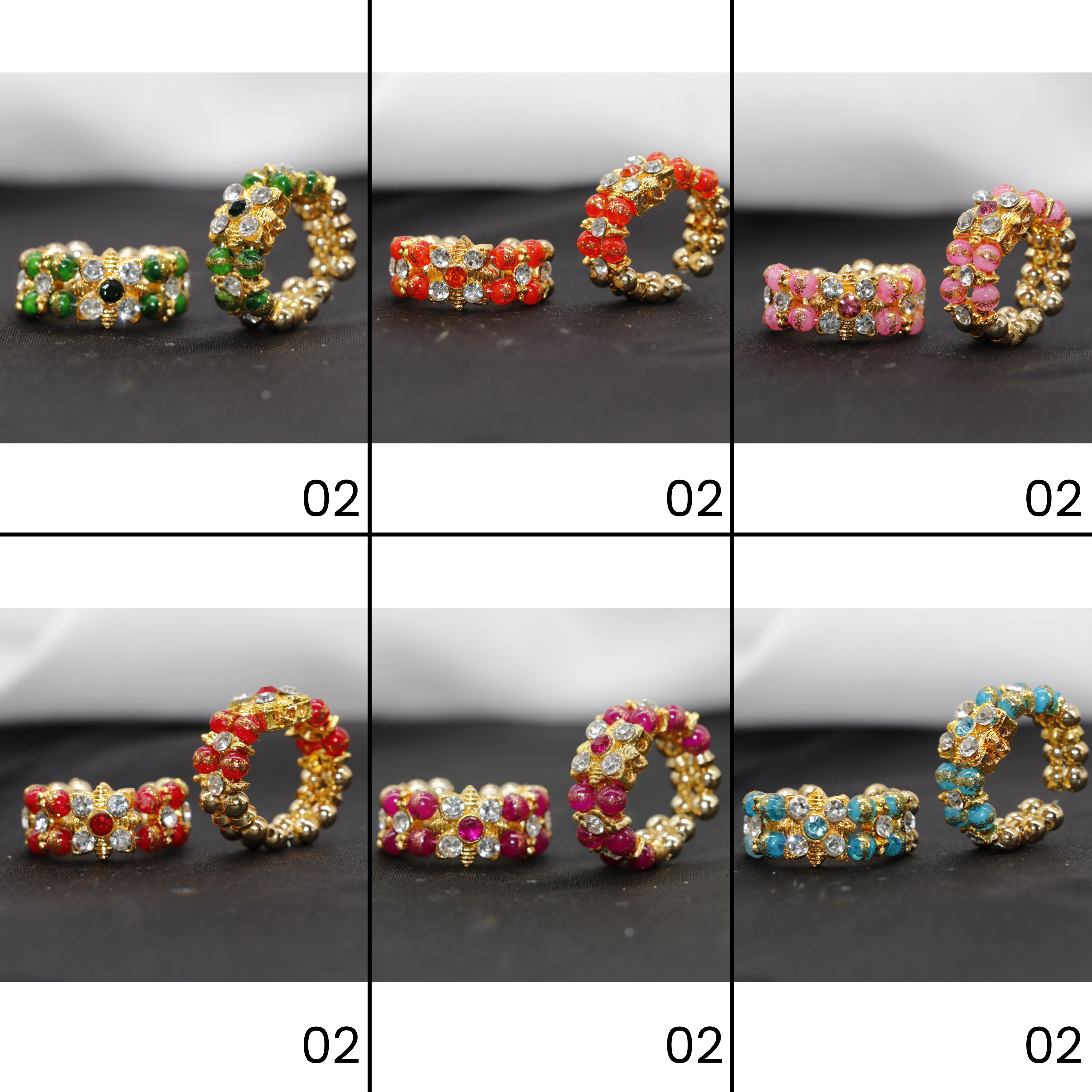 Diamond Kangan For Laddu Gopal - Mix Color - Pack of 6