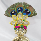 રત્ના પુષ્પ ડાયમંડ વર્ક લાડુ ગોપાલ મુકુટ