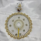 સ્ટોન વર્કનો લાડુ ગોપાલ ડ્રેસ વિથ મુકુટ