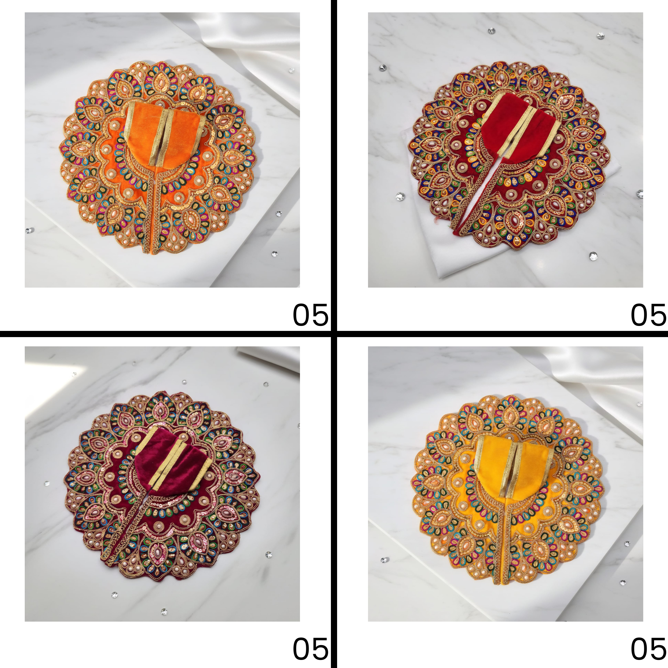 Bhagwati Shringar Laddu Gopal Dress - Mix Color - Pack of 12