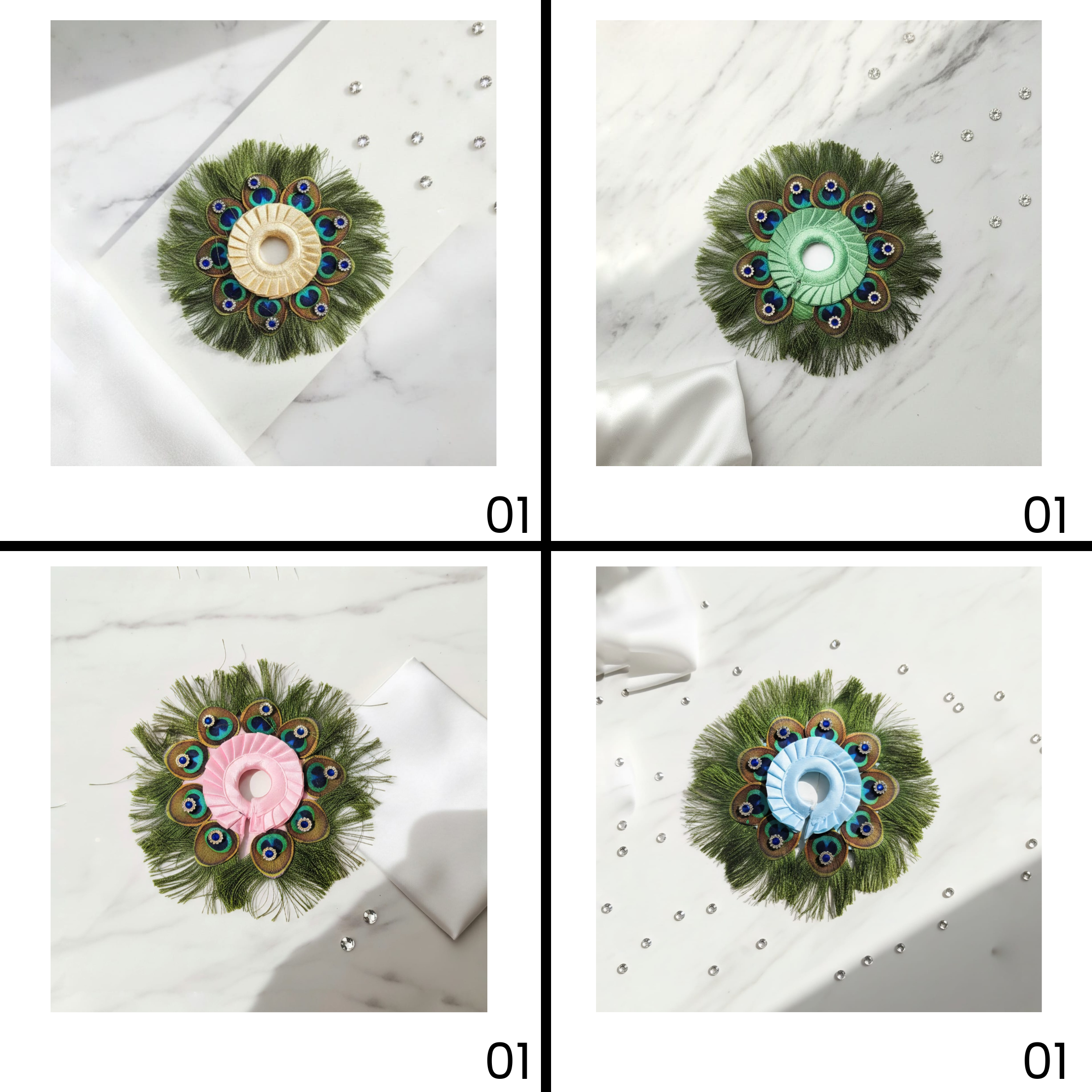 Mor-Pankhi Designer Laddu Gopal Dress - Mix Color - Pack of 12