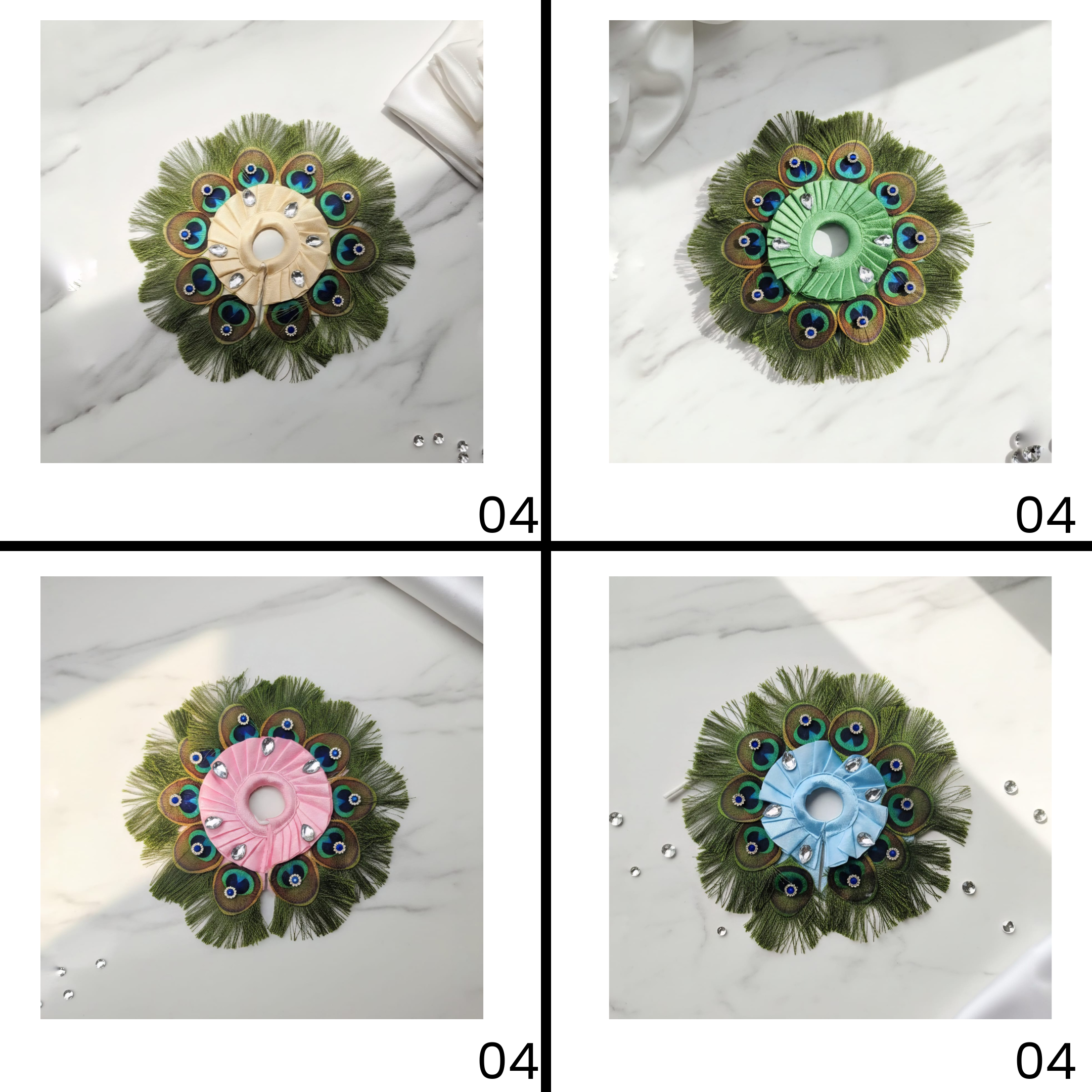 Mor-Pankhi Designer Laddu Gopal Dress - Mix Color - Pack of 12