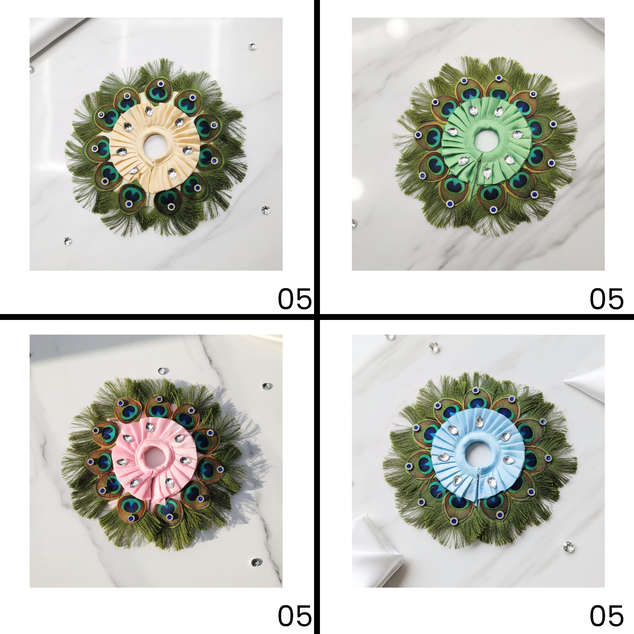 Mor-Pankhi Designer Laddu Gopal Dress - Mix Color - Pack of 12