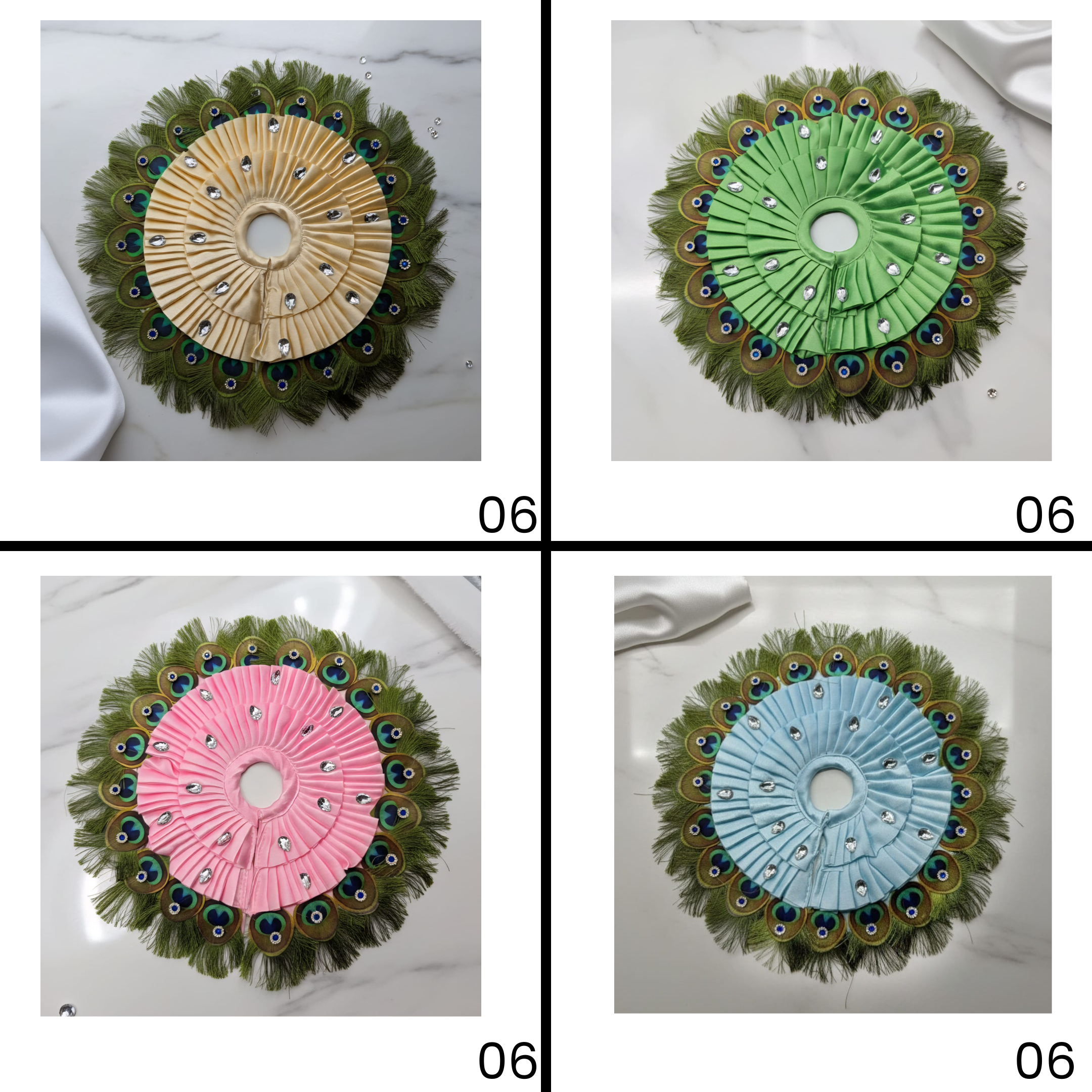 Mor-Pankhi Designer Laddu Gopal Dress - Mix Color - Pack of 12