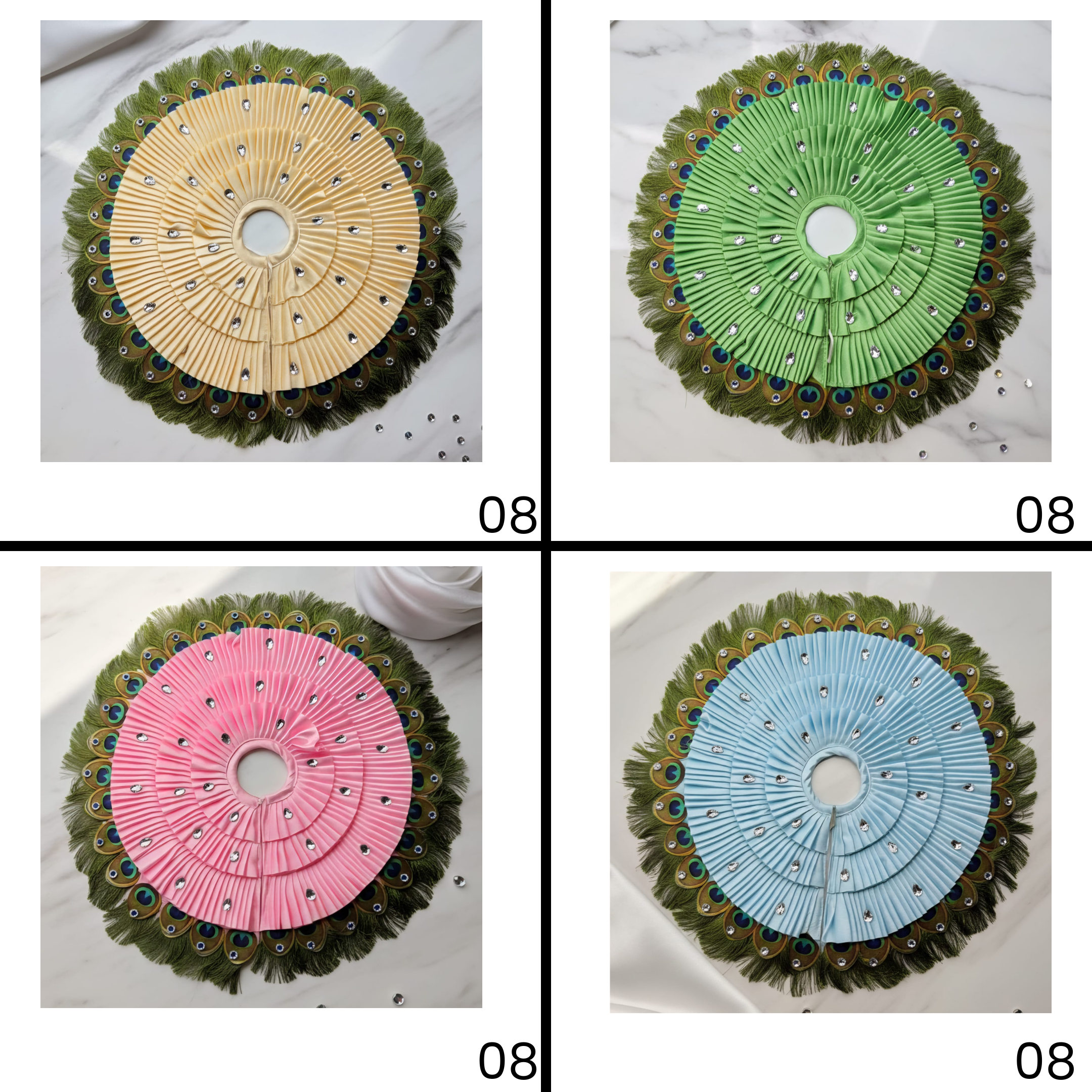 Mor-Pankhi Designer Laddu Gopal Dress - Mix Color - Pack of 12