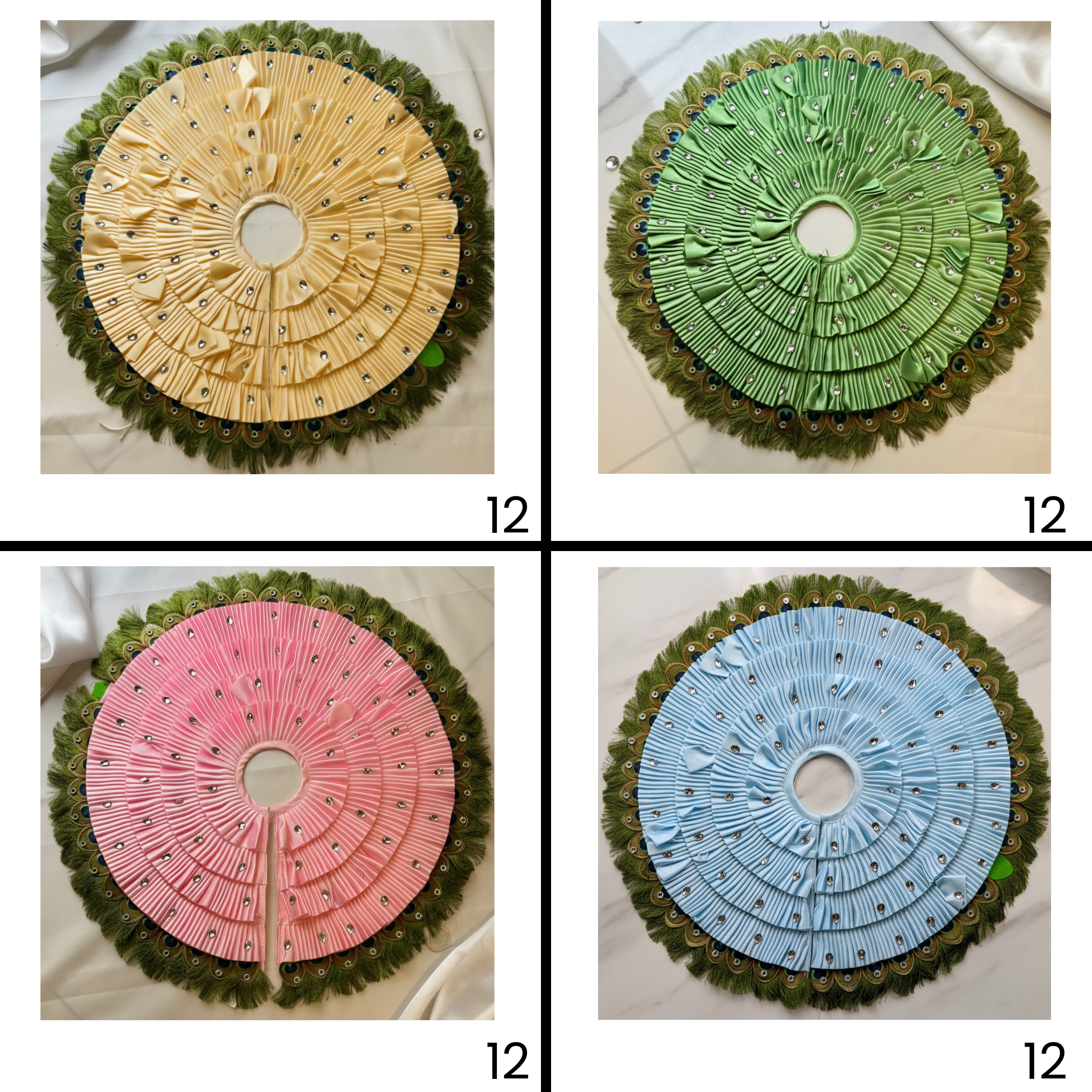 Mor-Pankhi Designer Laddu Gopal Dress - Mix Color - Pack of 12