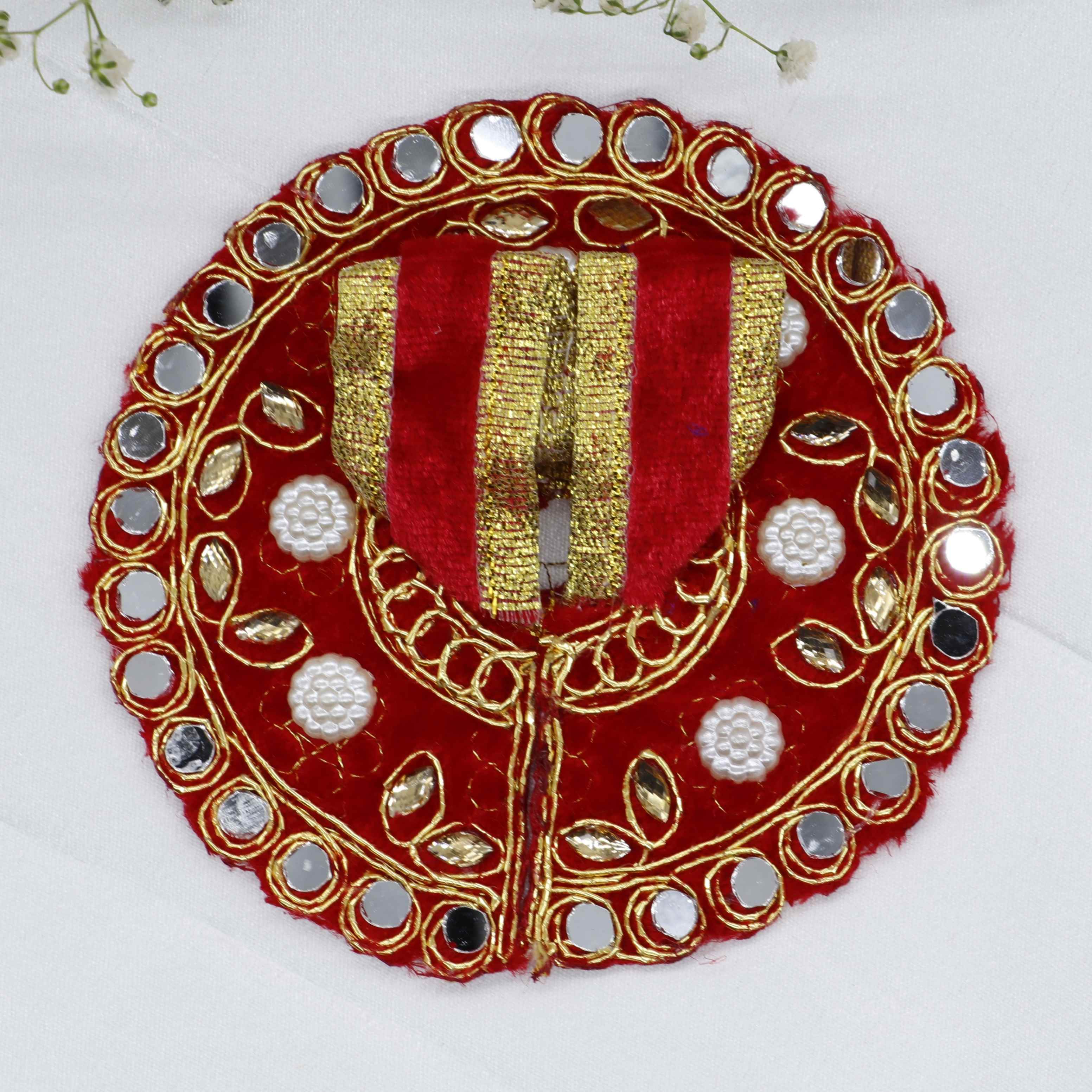 Makhmali Moti Mirror Work Laddu Gopal Dress