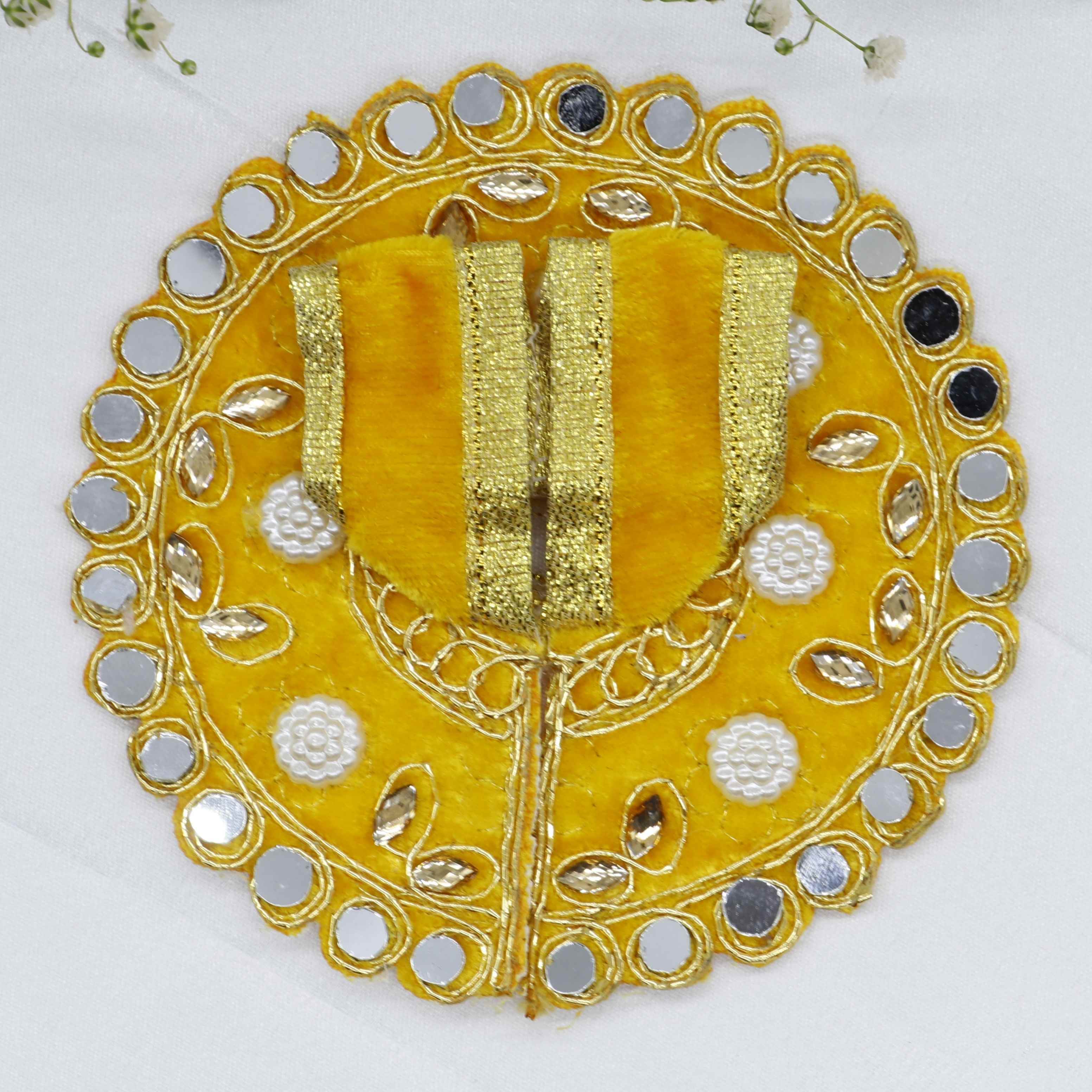 Makhmali Moti Mirror Work Laddu Gopal Dress