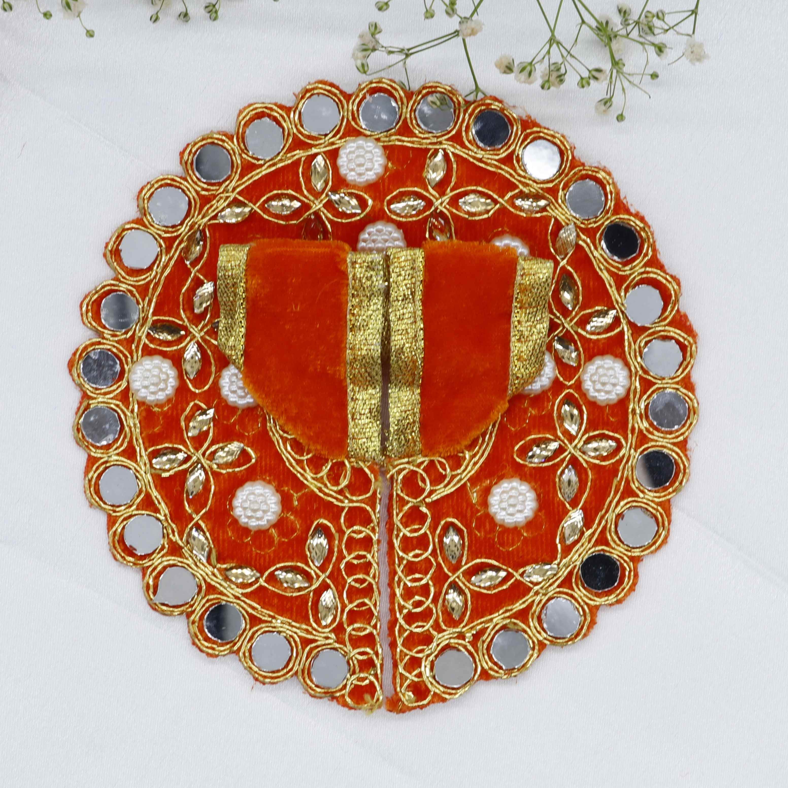 Makhmali Moti Mirror Work Laddu Gopal Dress