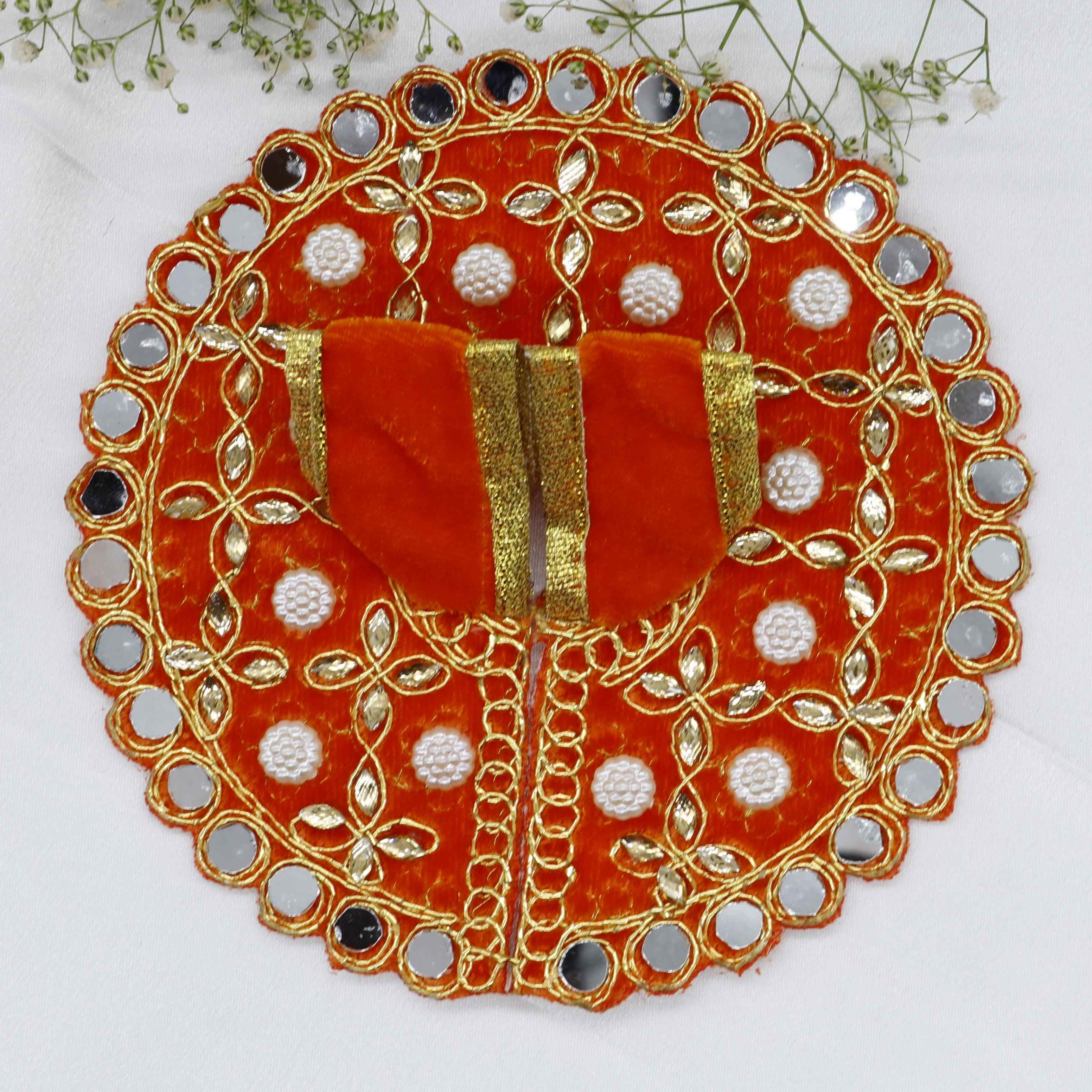 Makhmali Moti Mirror Work Laddu Gopal Dress