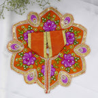 મયુર રંગત એમ્બ્રોઈડરી લાડુ ગોપાલ ડ્રેસ