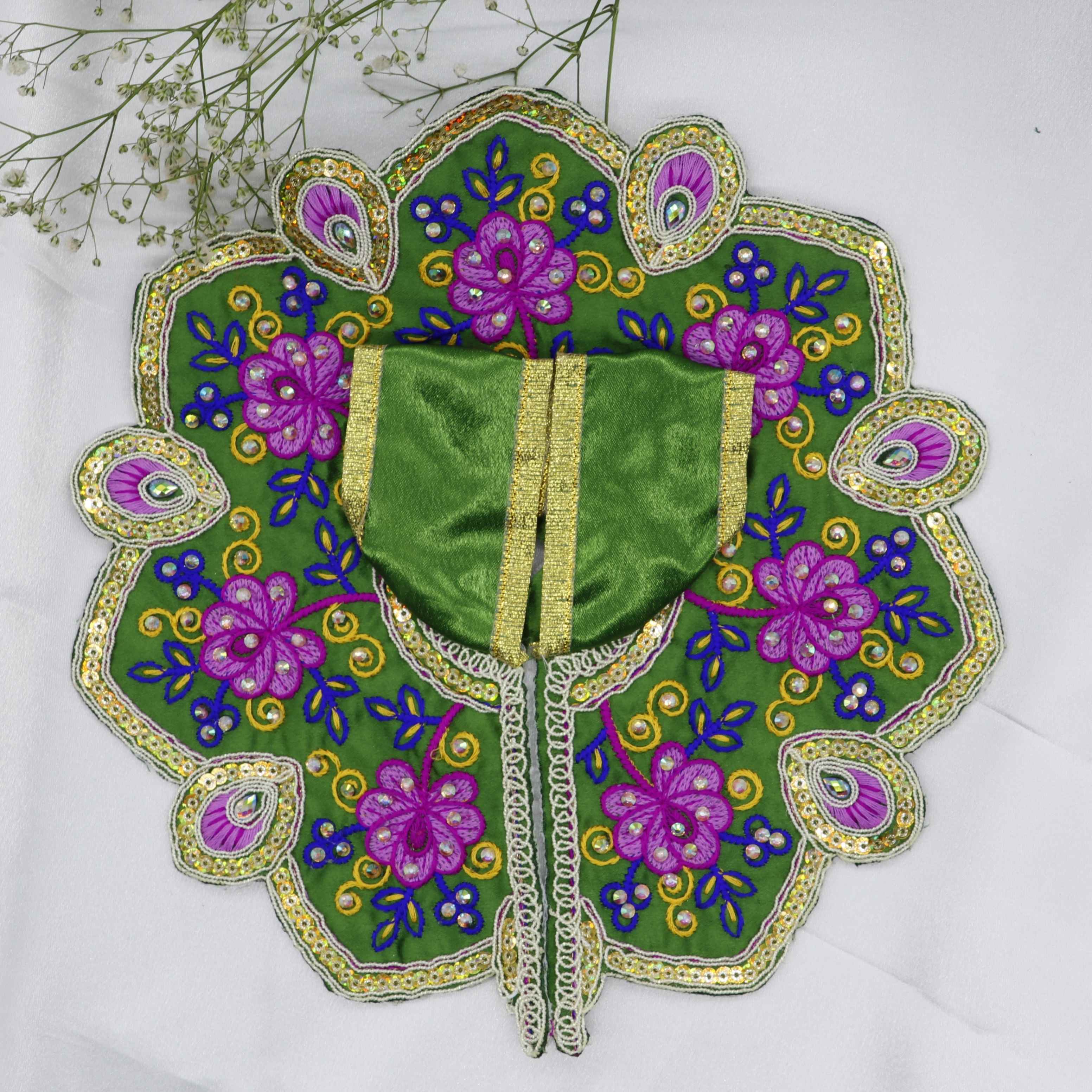 Mayur Rangat Embroidery Laddu Gopal Dress