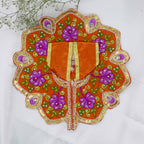 મયુર રંગત એમ્બ્રોઈડરી લાડુ ગોપાલ ડ્રેસ