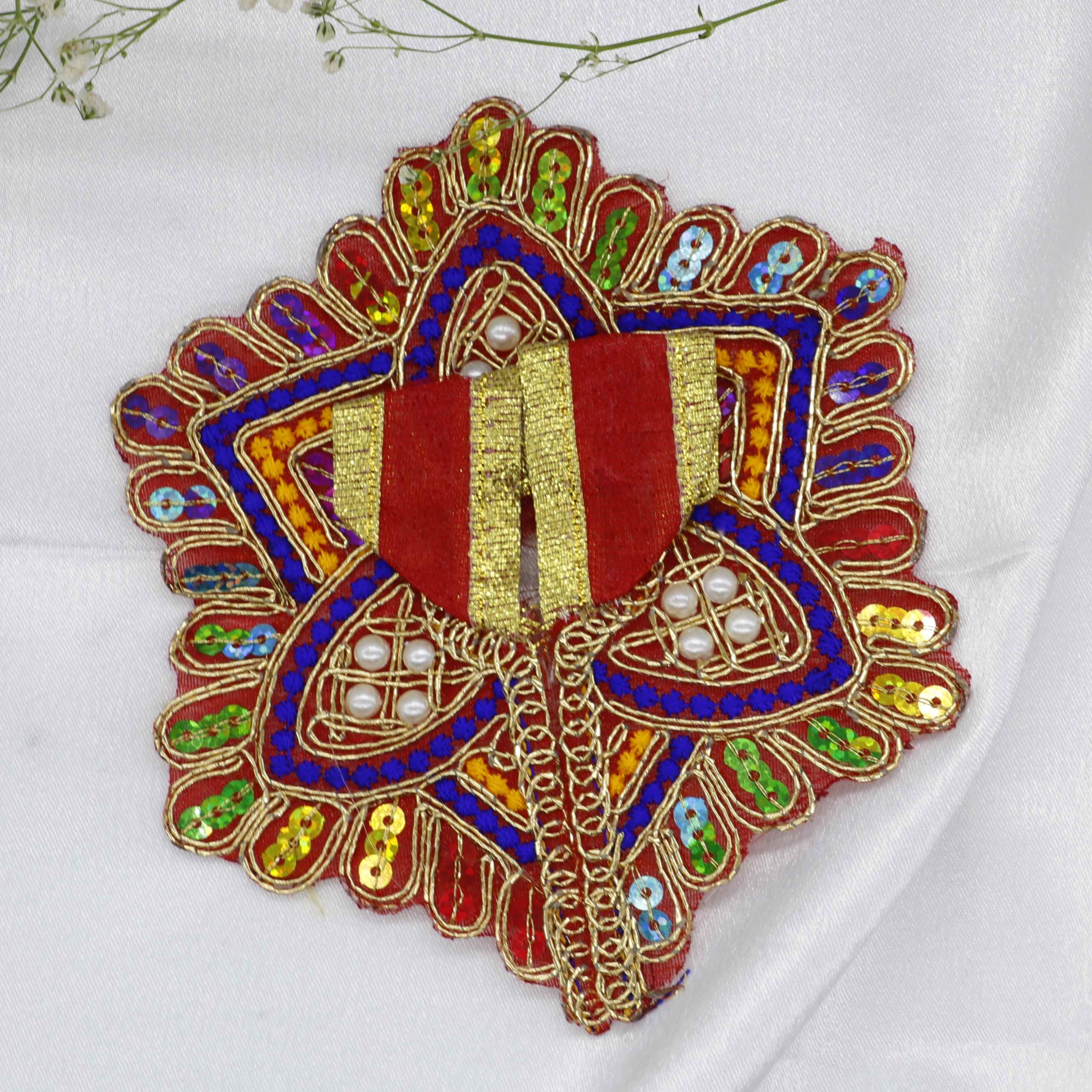 Moti Mandal Design Net Fabric Laddu Gopal Dress