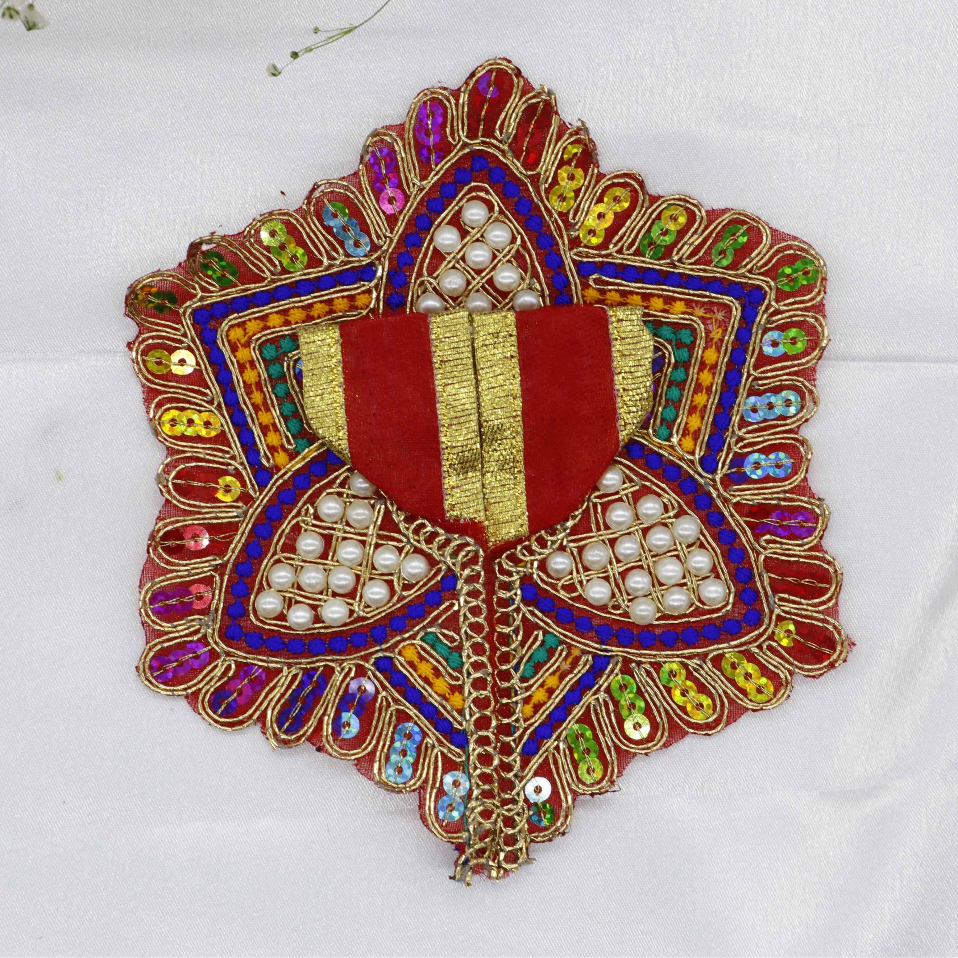 Moti Mandal Design Net Fabric Laddu Gopal Dress