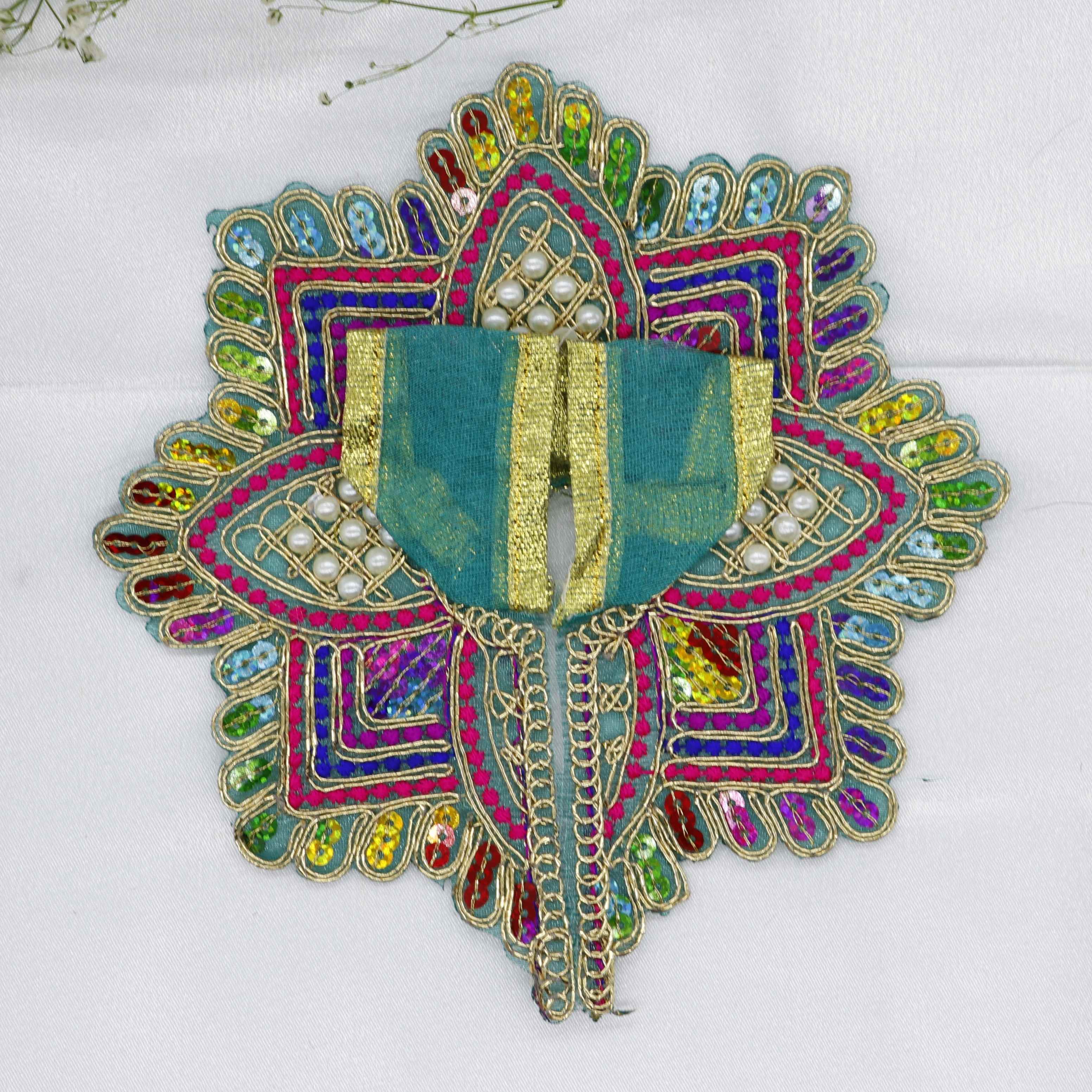 Moti Mandal Design Net Fabric Laddu Gopal Dress