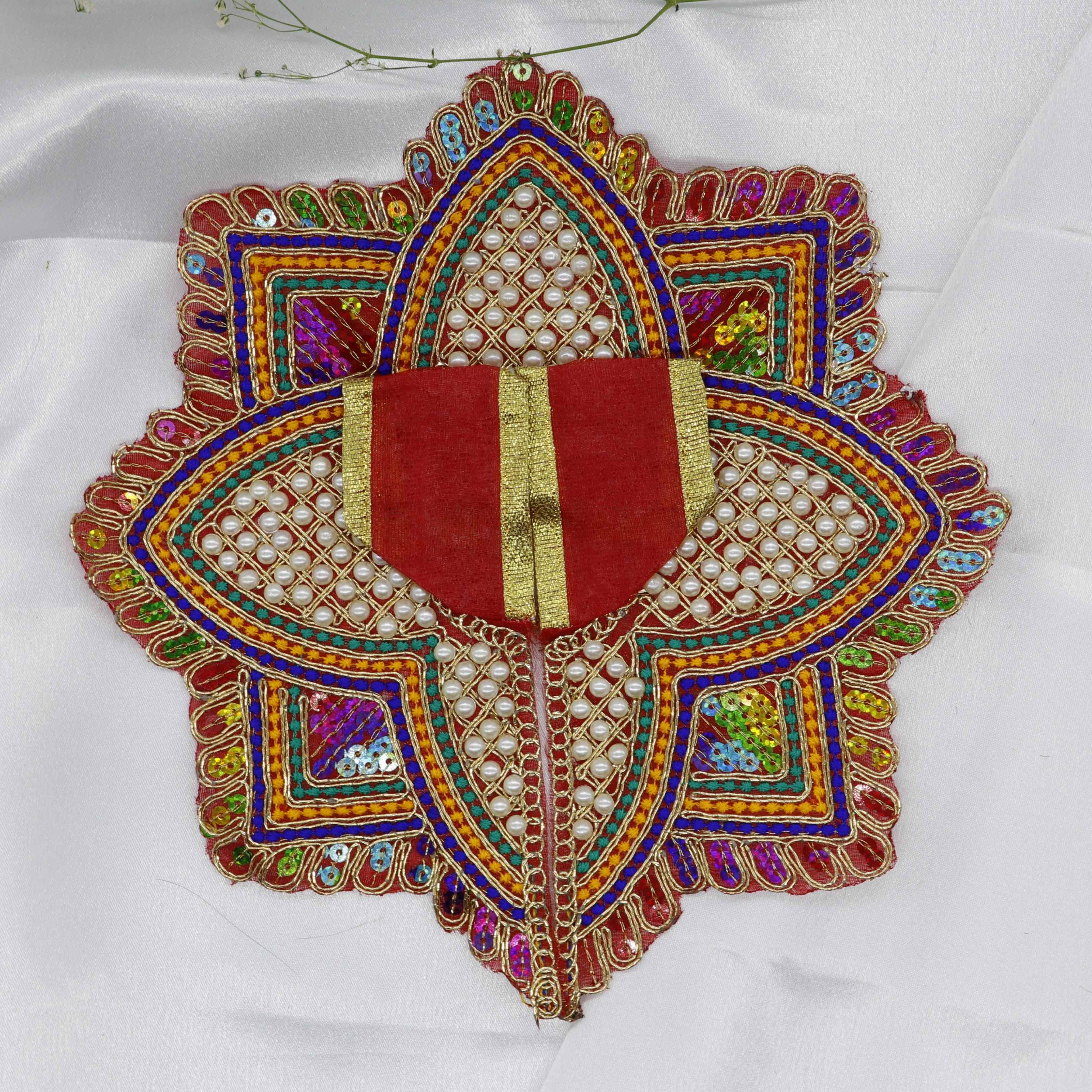 Moti Mandal Design Net Fabric Laddu Gopal Dress