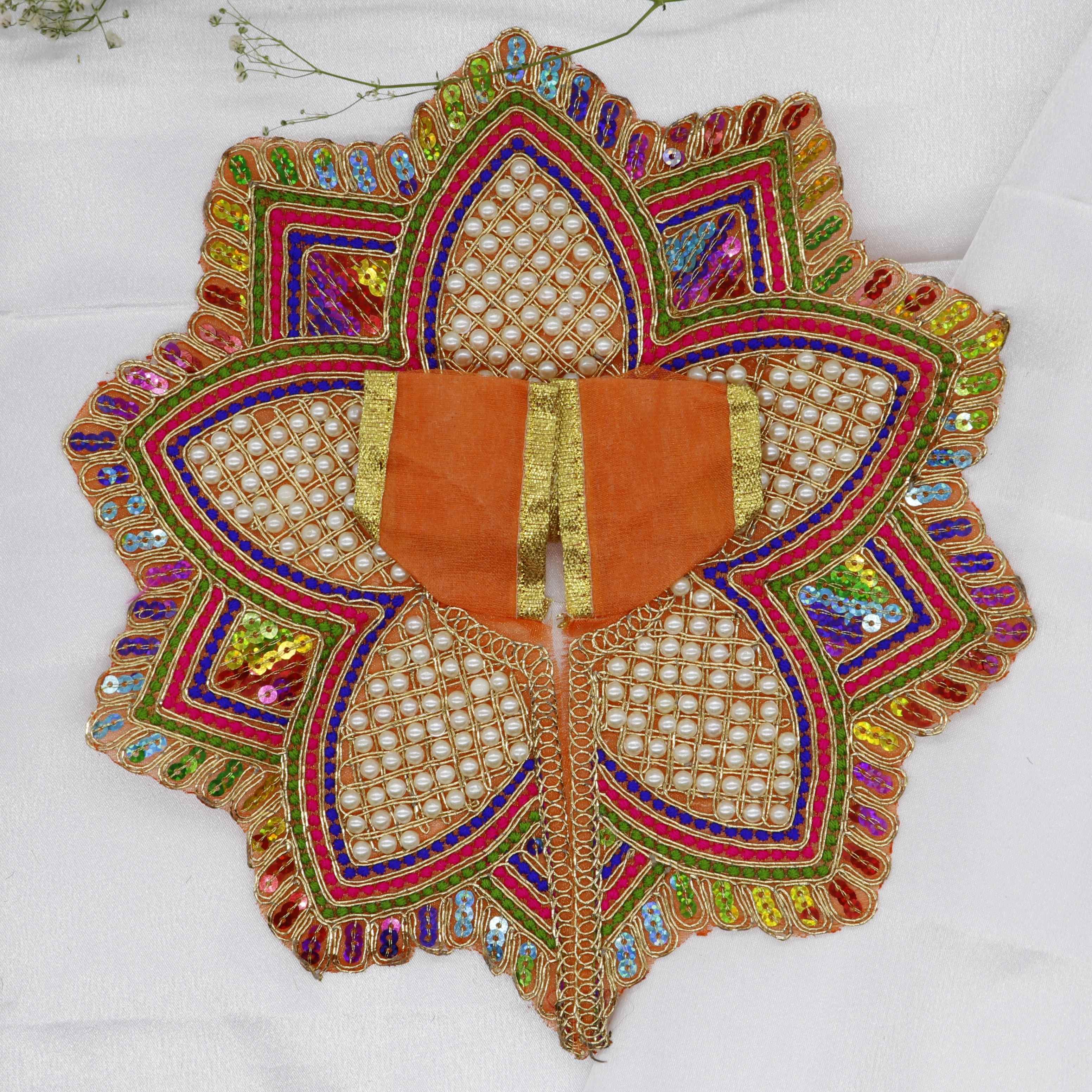 Moti Mandal Design Net Fabric Laddu Gopal Dress