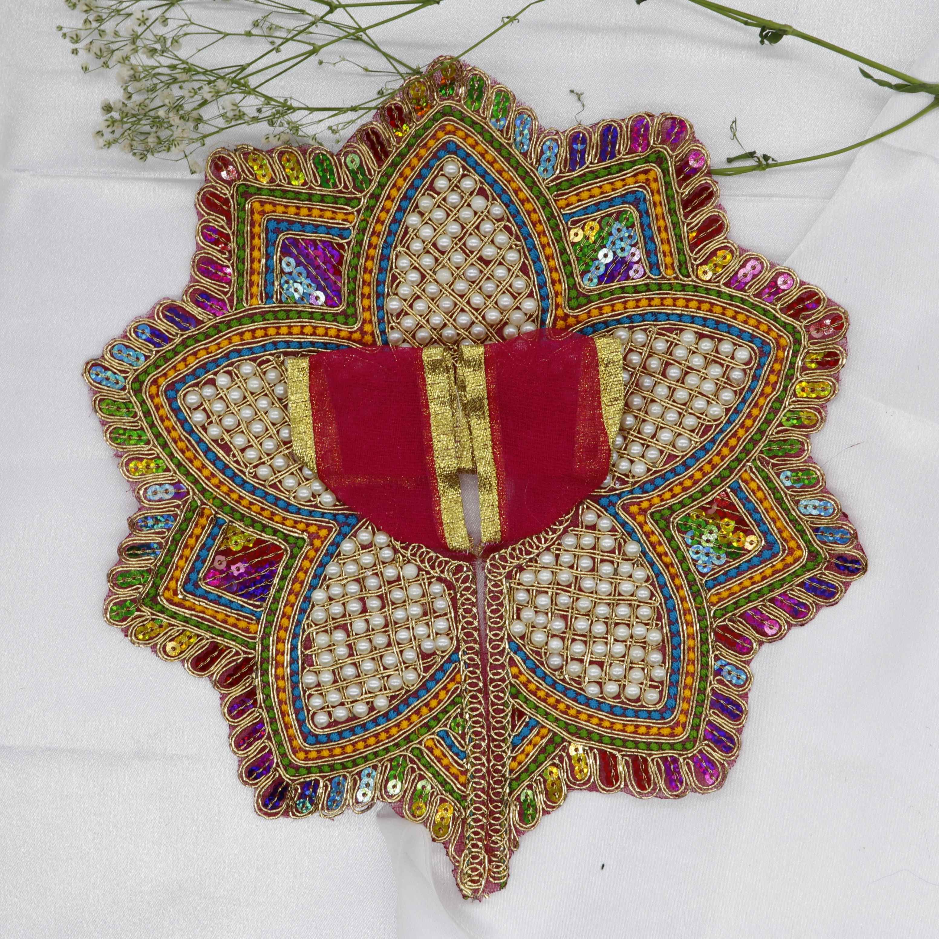 Moti Mandal Design Net Fabric Laddu Gopal Dress